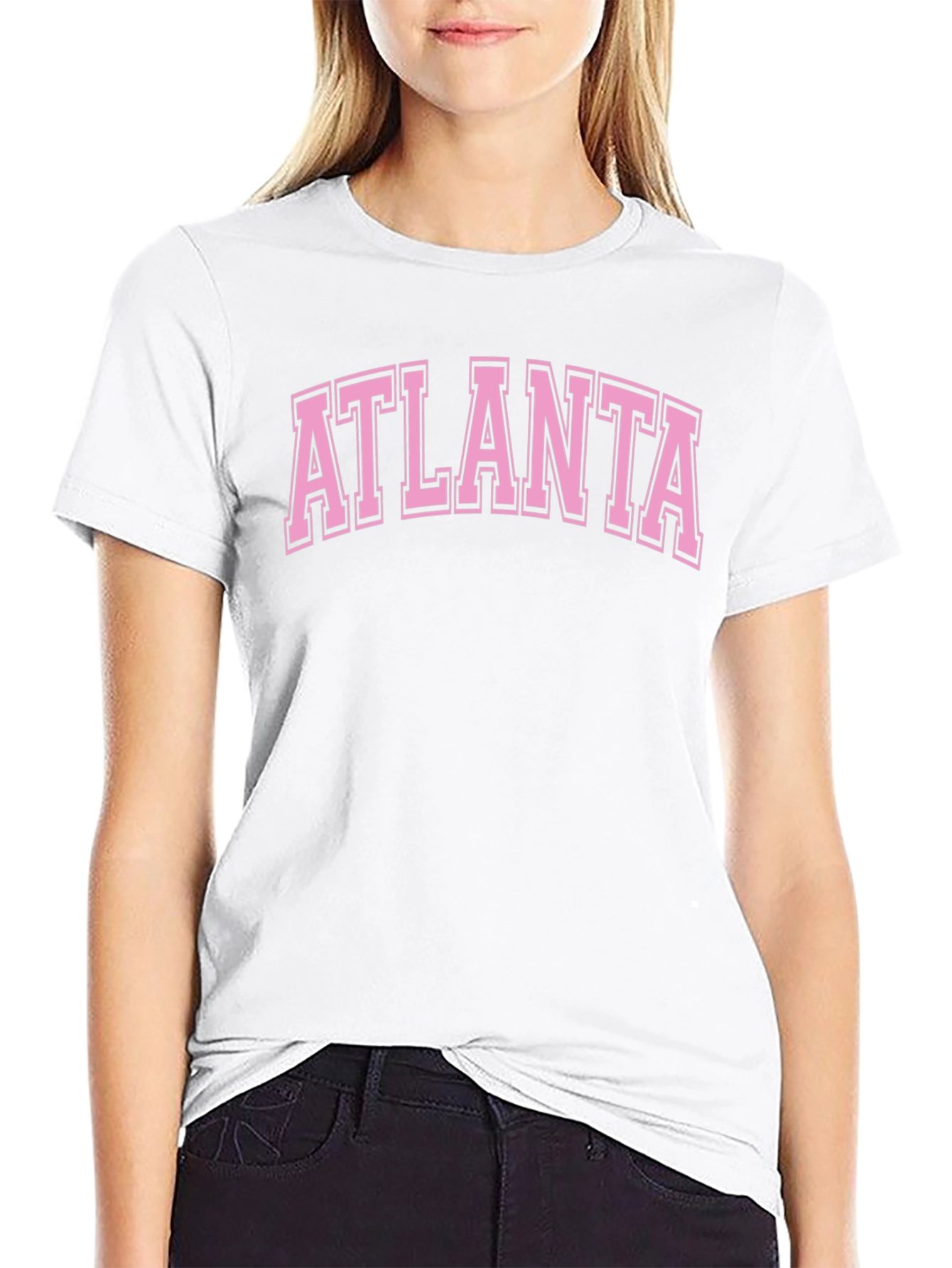 Atlanta Graphic Tee - Black Cotton Casual T-Shirt