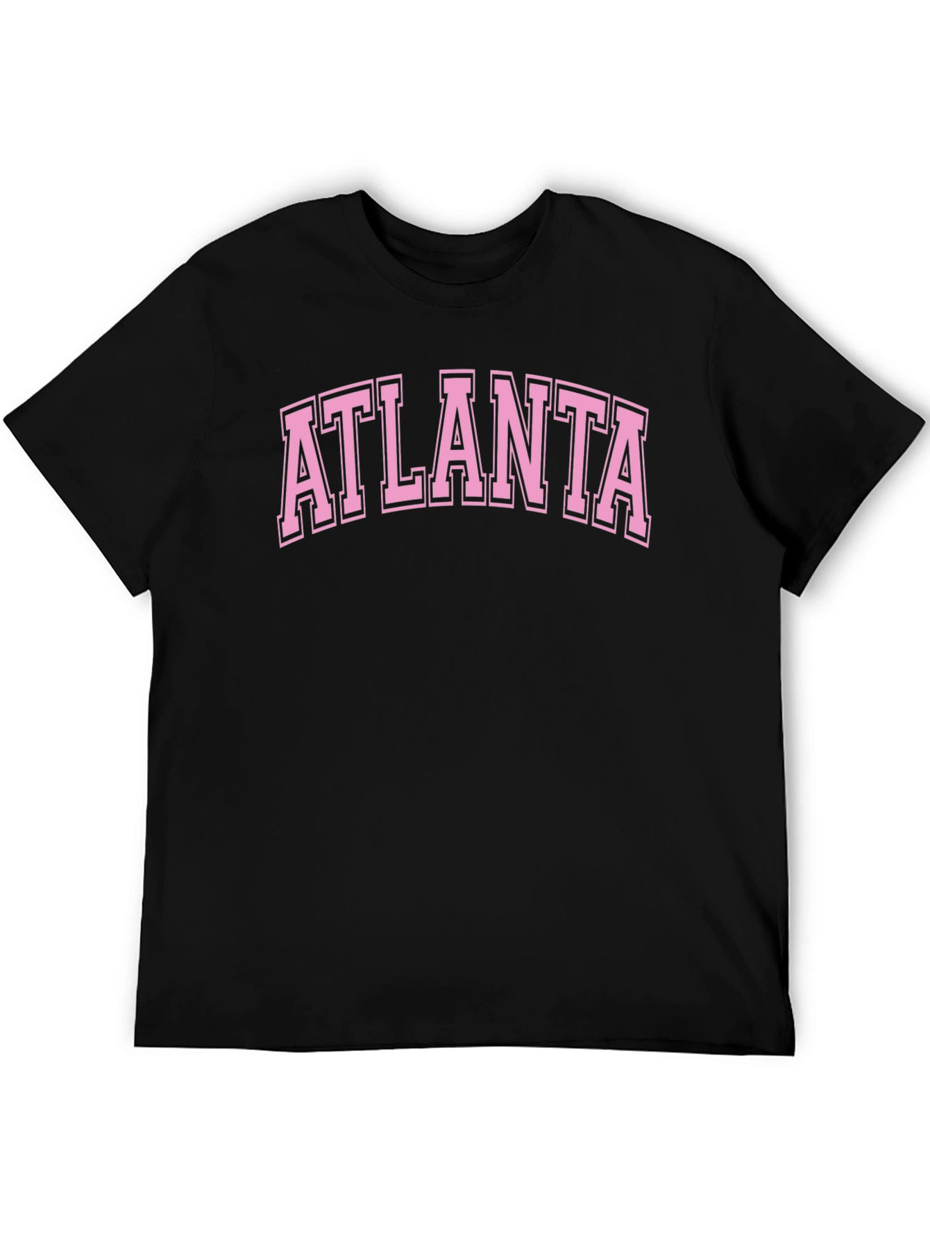 Atlanta Graphic Tee - Black Cotton Casual T-Shirt