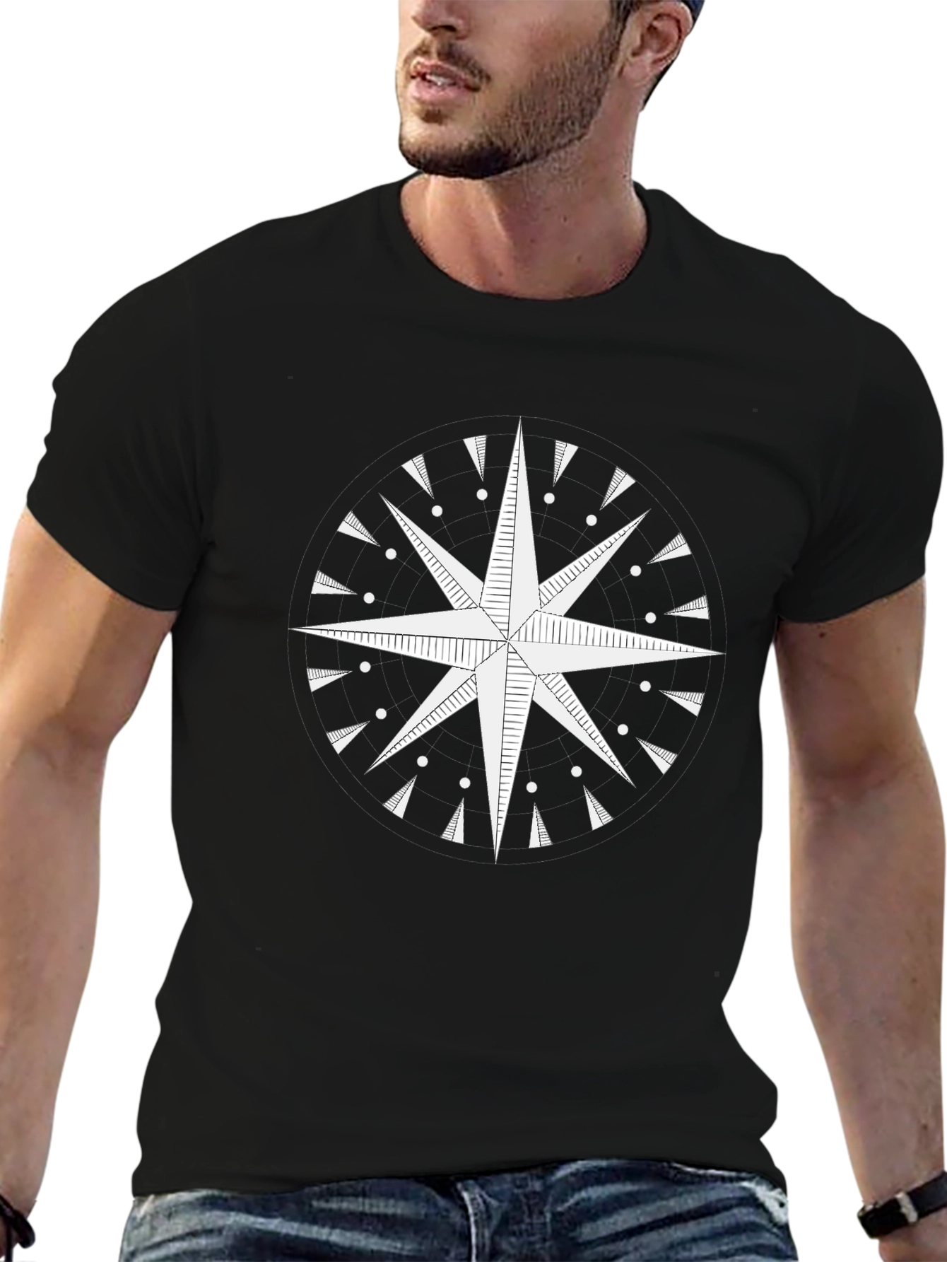 Compass Rose Graphic Tee - Classic Black Shirt