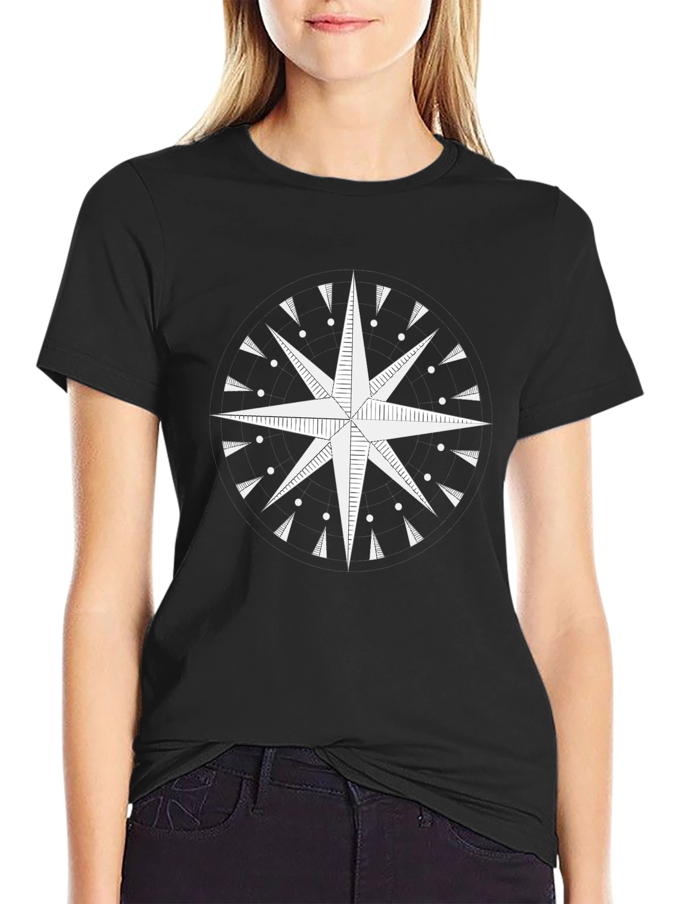 Compass Rose Graphic Tee - Classic Black Shirt