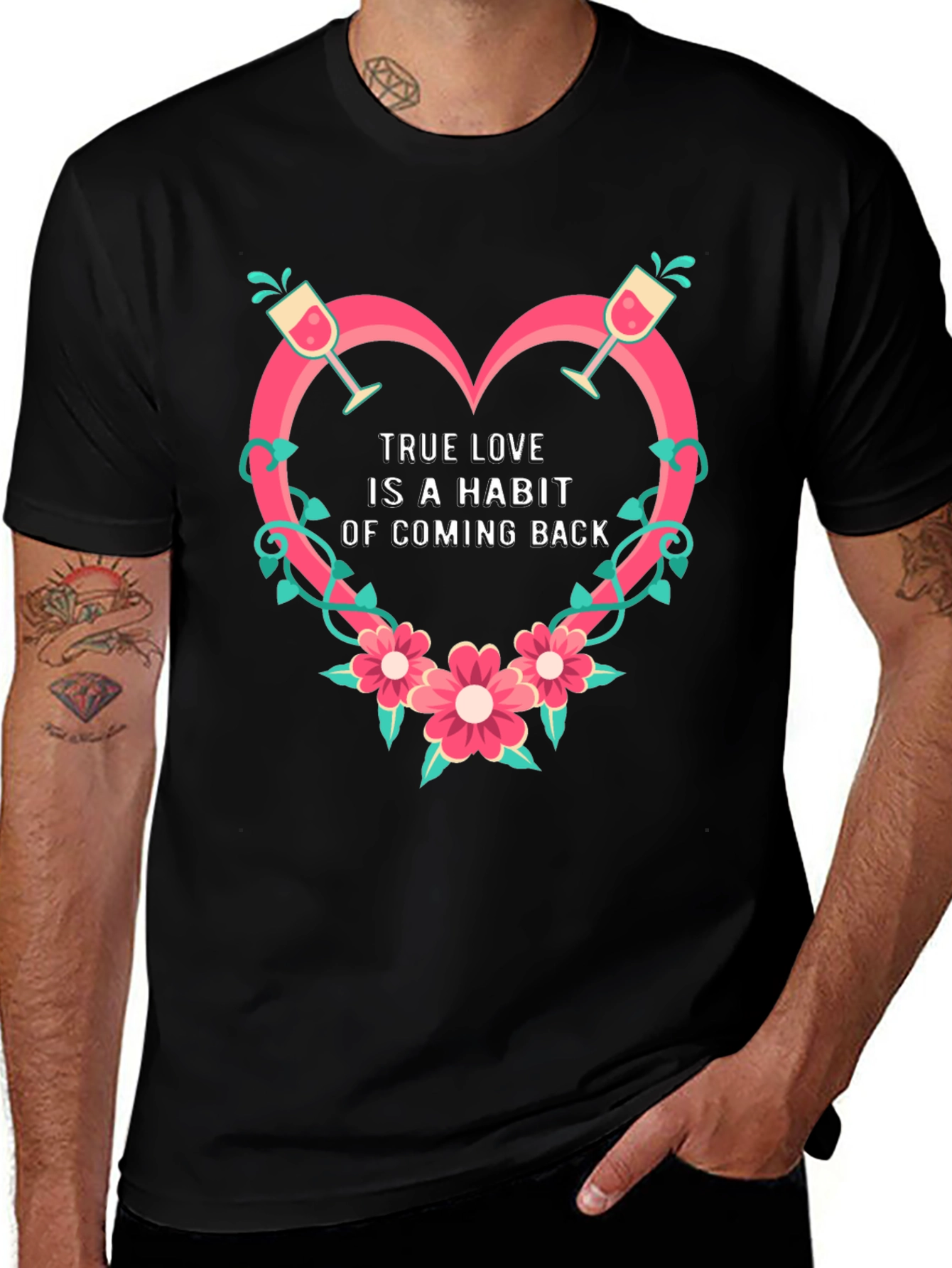 True Love Habit Graphic Tee - Black Unisex
