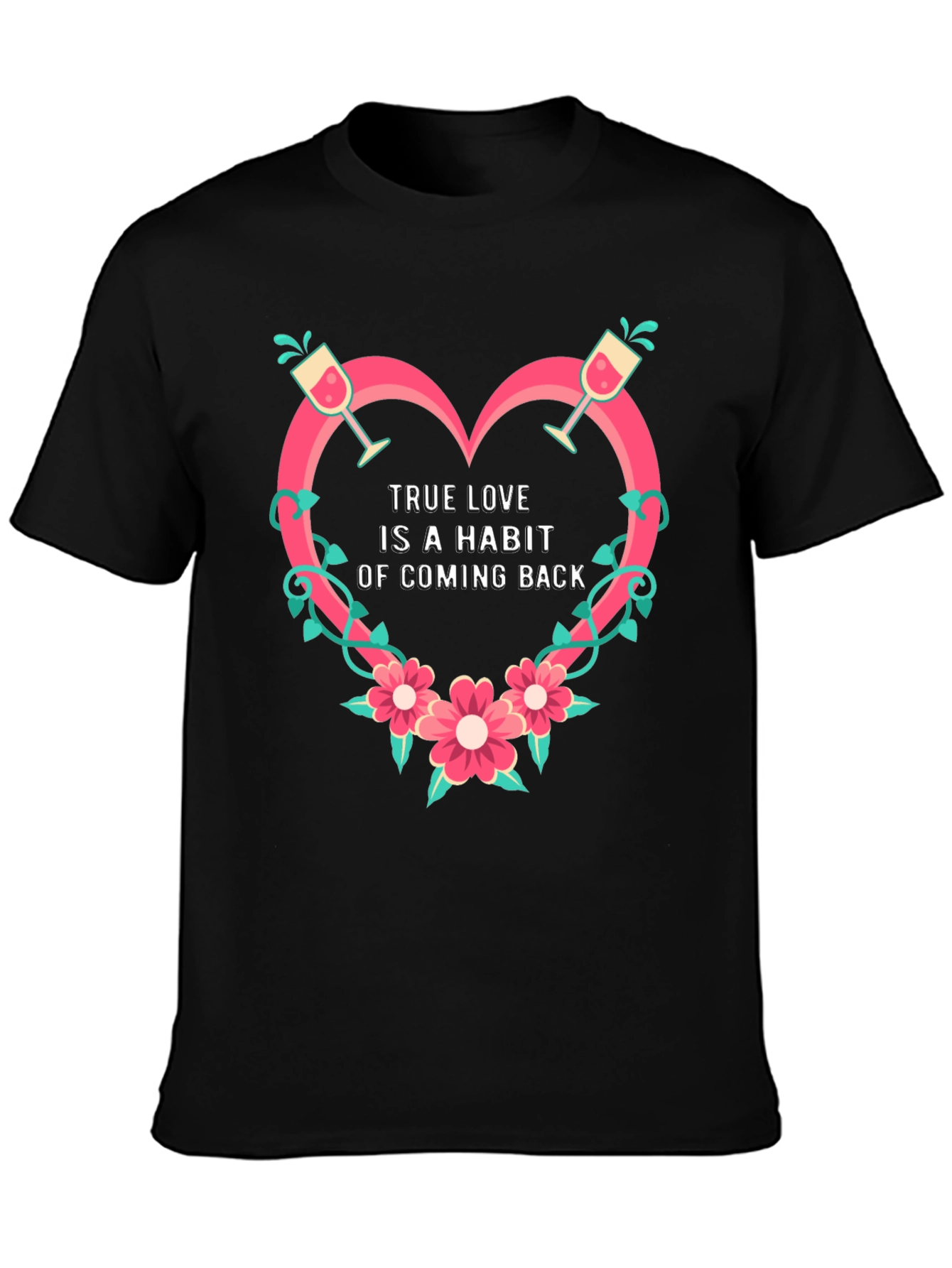 True Love Habit Graphic Tee - Black Unisex