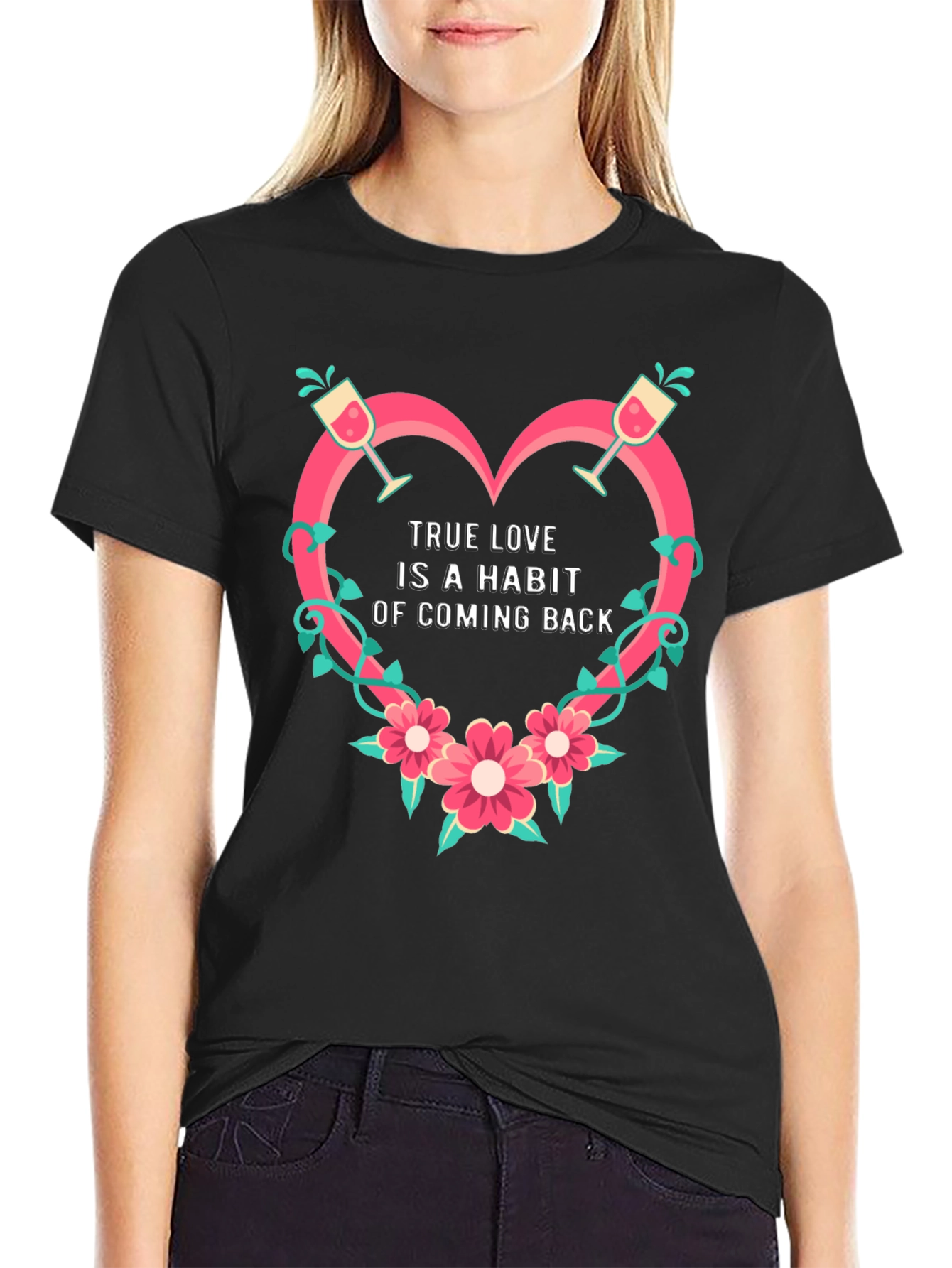True Love Habit Graphic Tee - Black Unisex