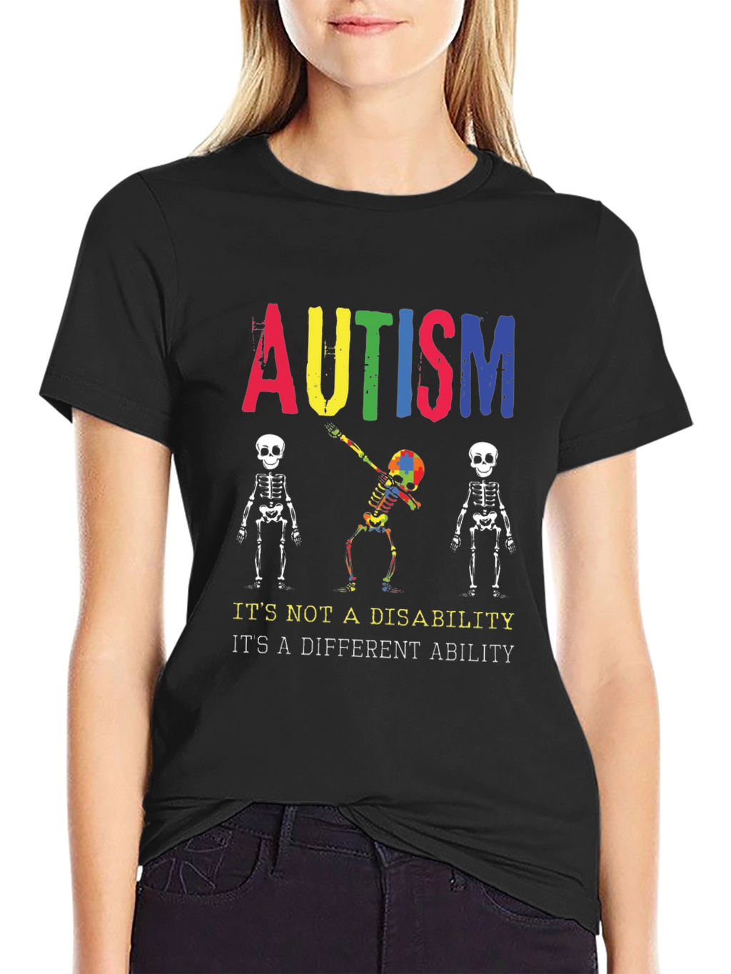 Autism Awareness Skeleton Graphic Tee - Unisex