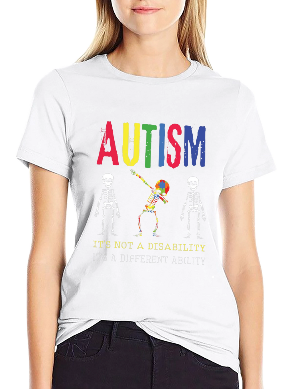 Autism Awareness Skeleton Graphic Tee - Unisex