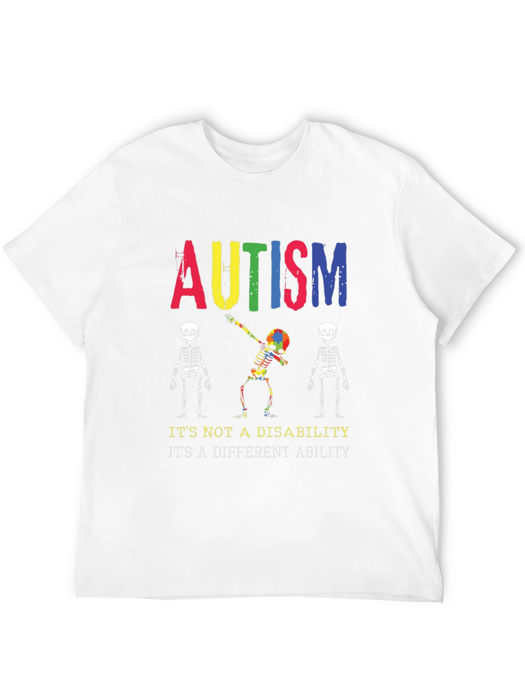 Autism Awareness Skeleton Graphic Tee - Unisex