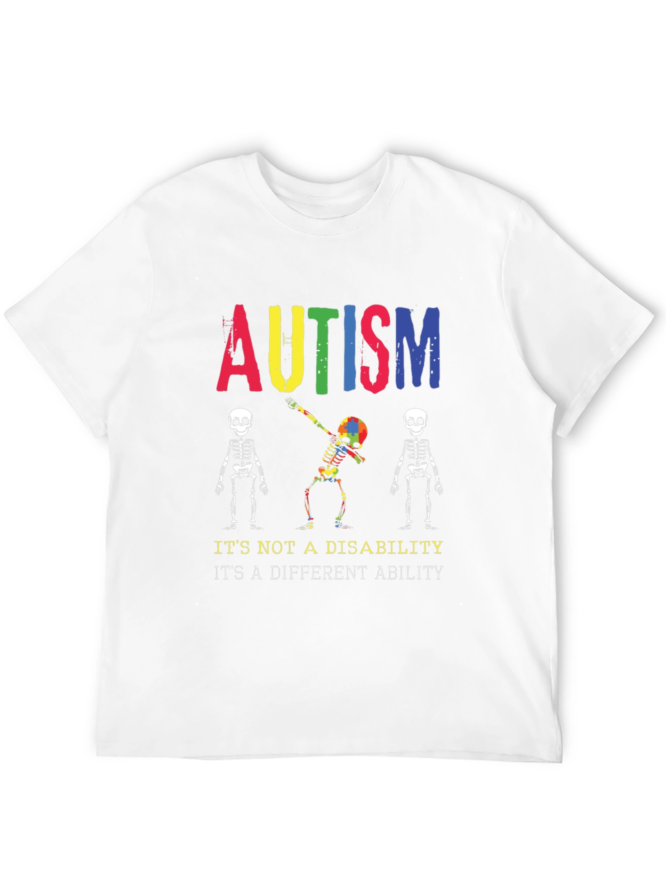 Autism Awareness Skeleton Graphic Tee - Unisex