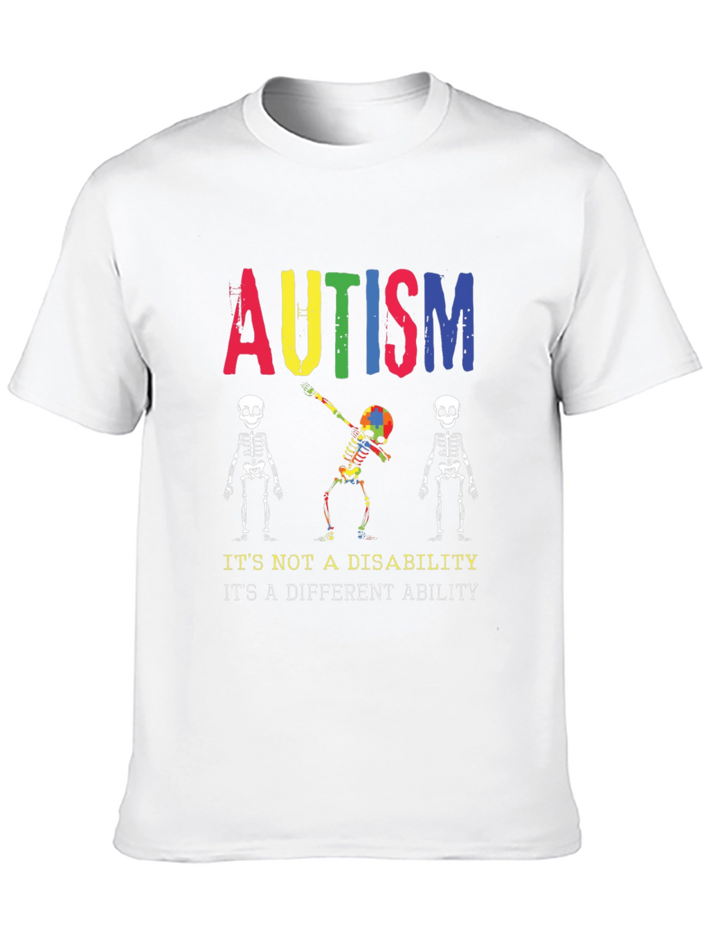 Autism Awareness Skeleton Graphic Tee - Unisex