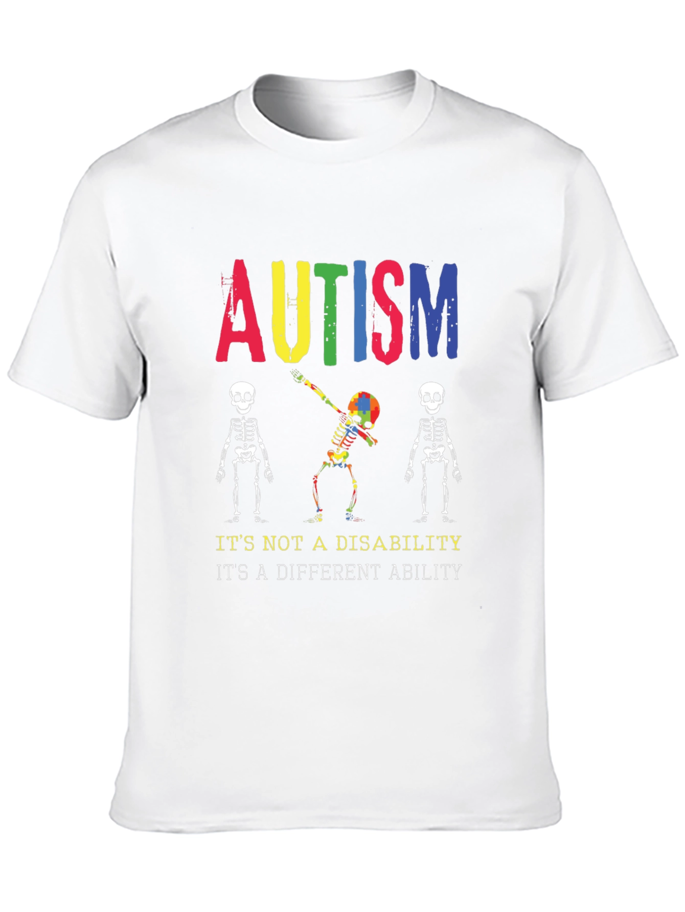 Autism Awareness Skeleton Graphic Tee - Unisex