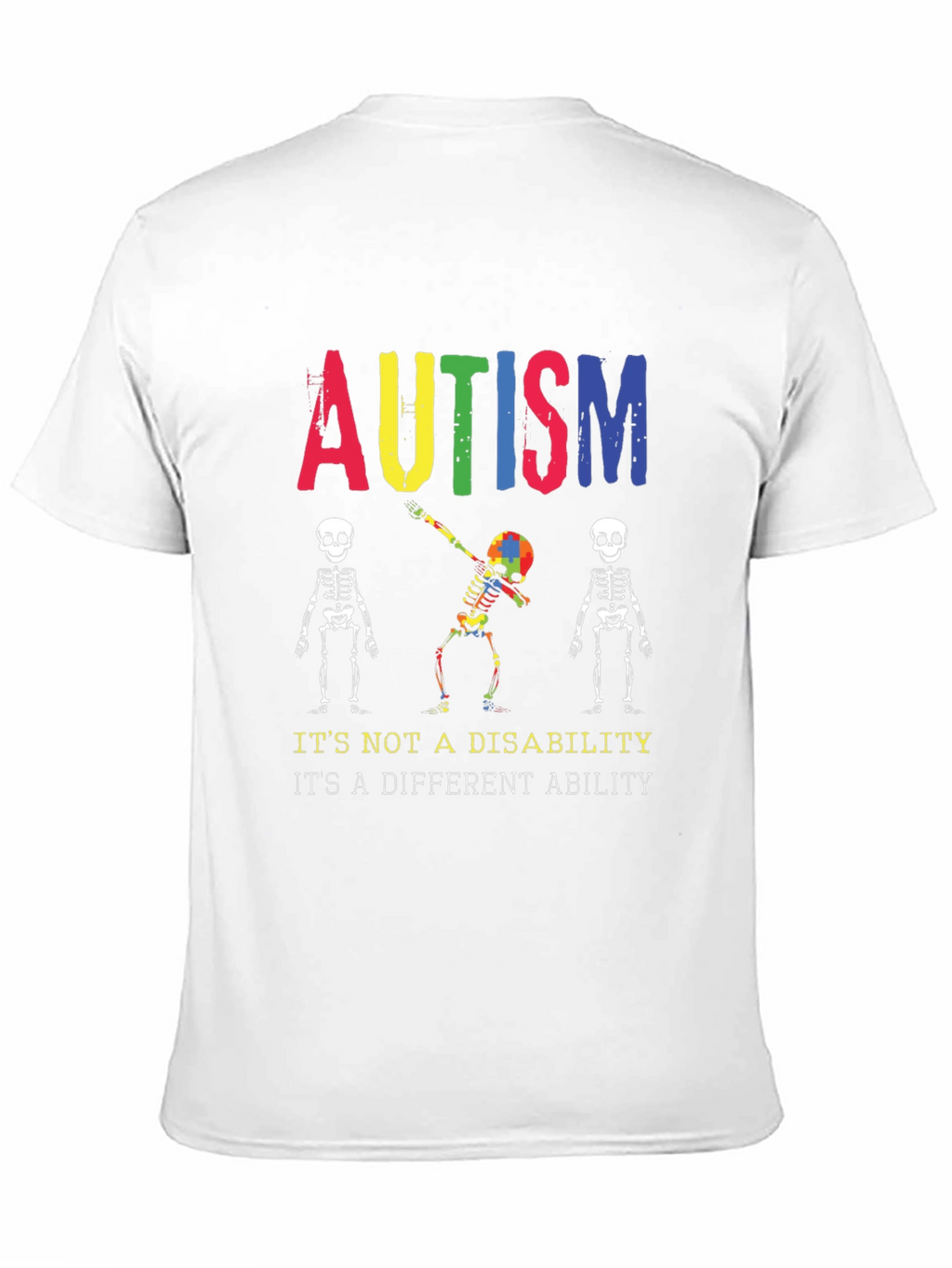Autism Awareness Skeleton Graphic Tee - Unisex