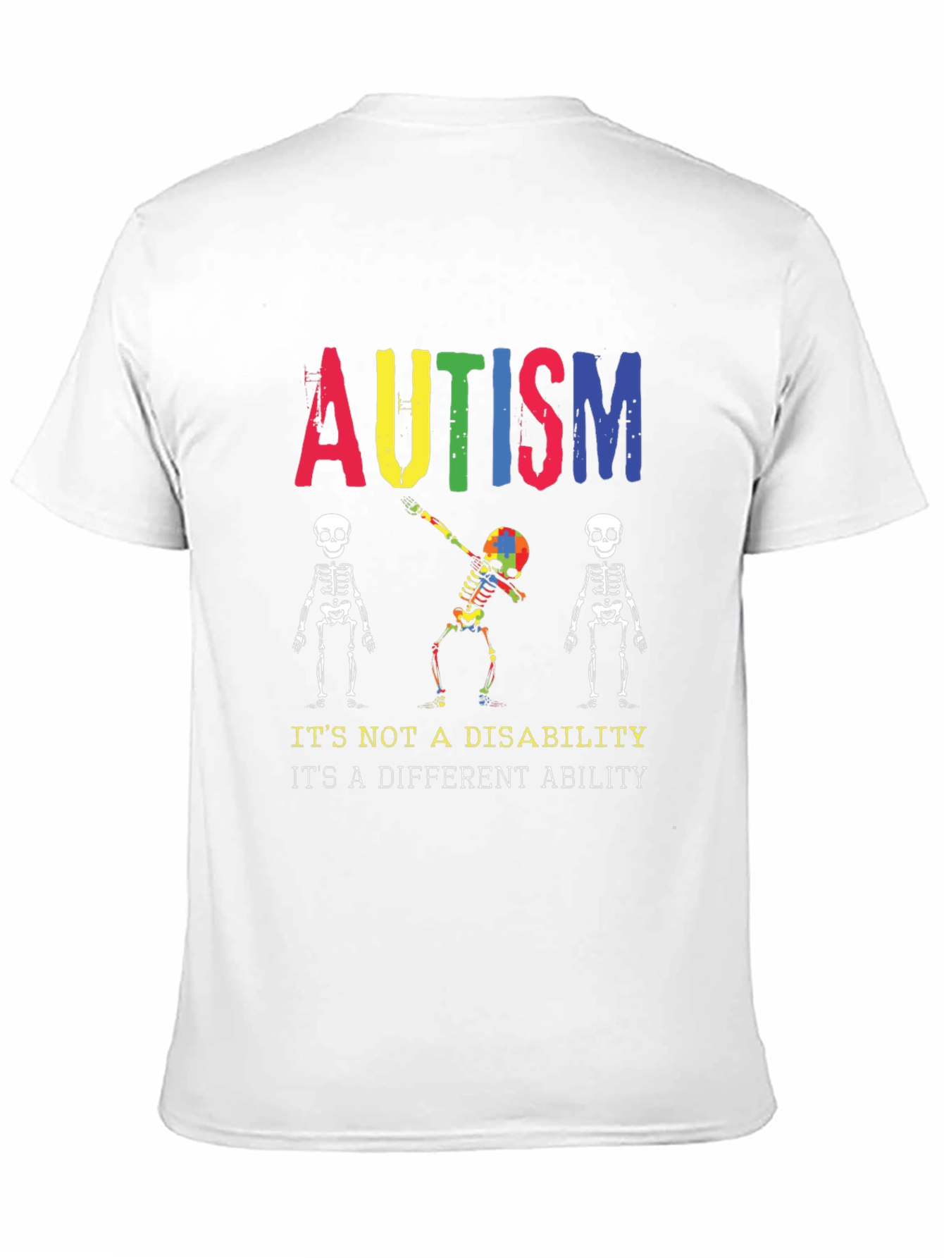 Autism Awareness Skeleton Graphic Tee - Unisex