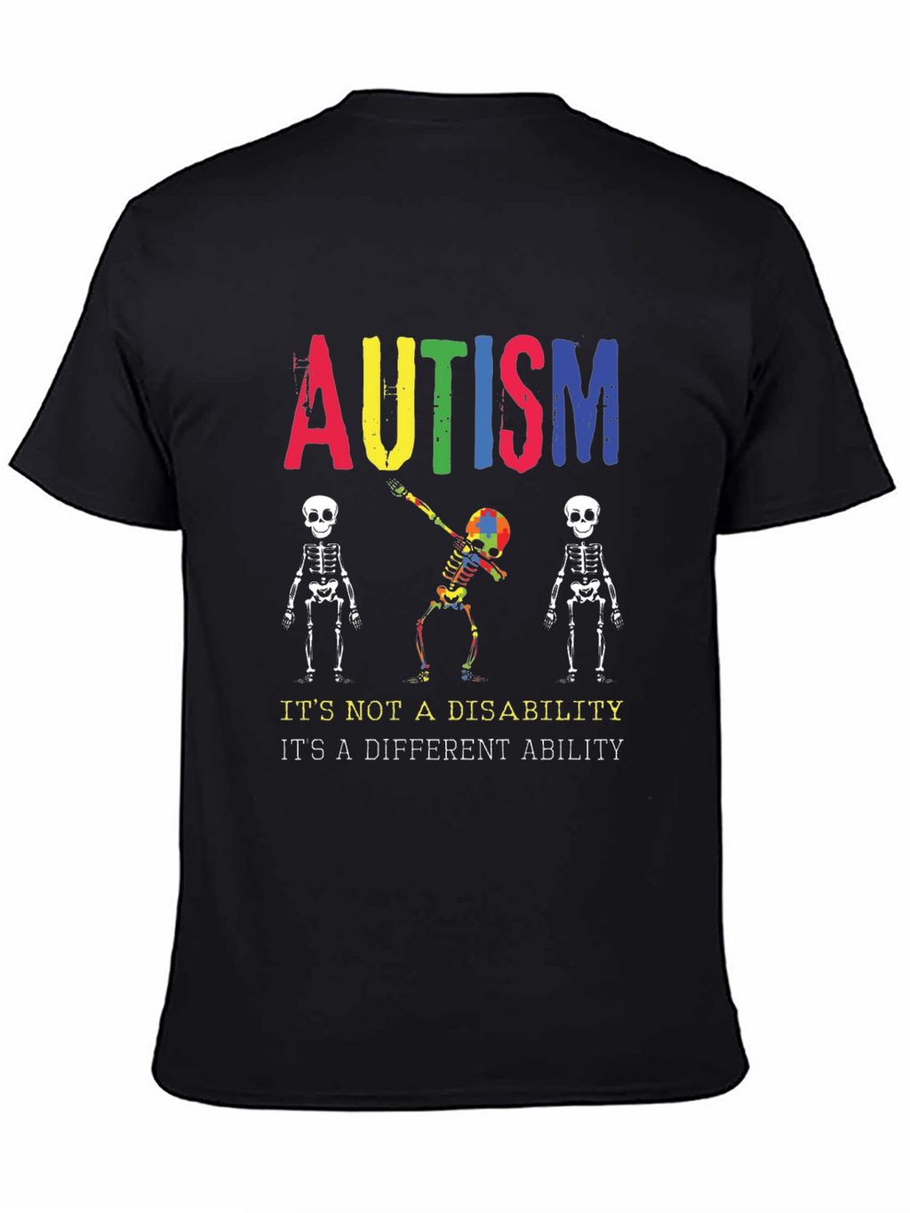 Autism Awareness Skeleton Graphic Tee - Unisex