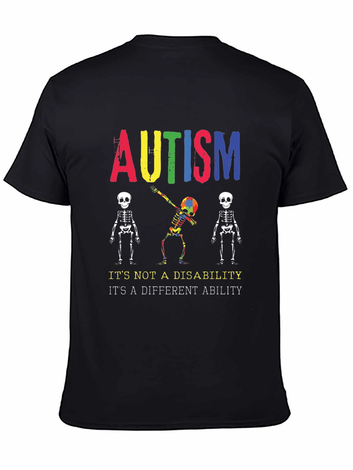 Autism Awareness Skeleton Graphic Tee - Unisex