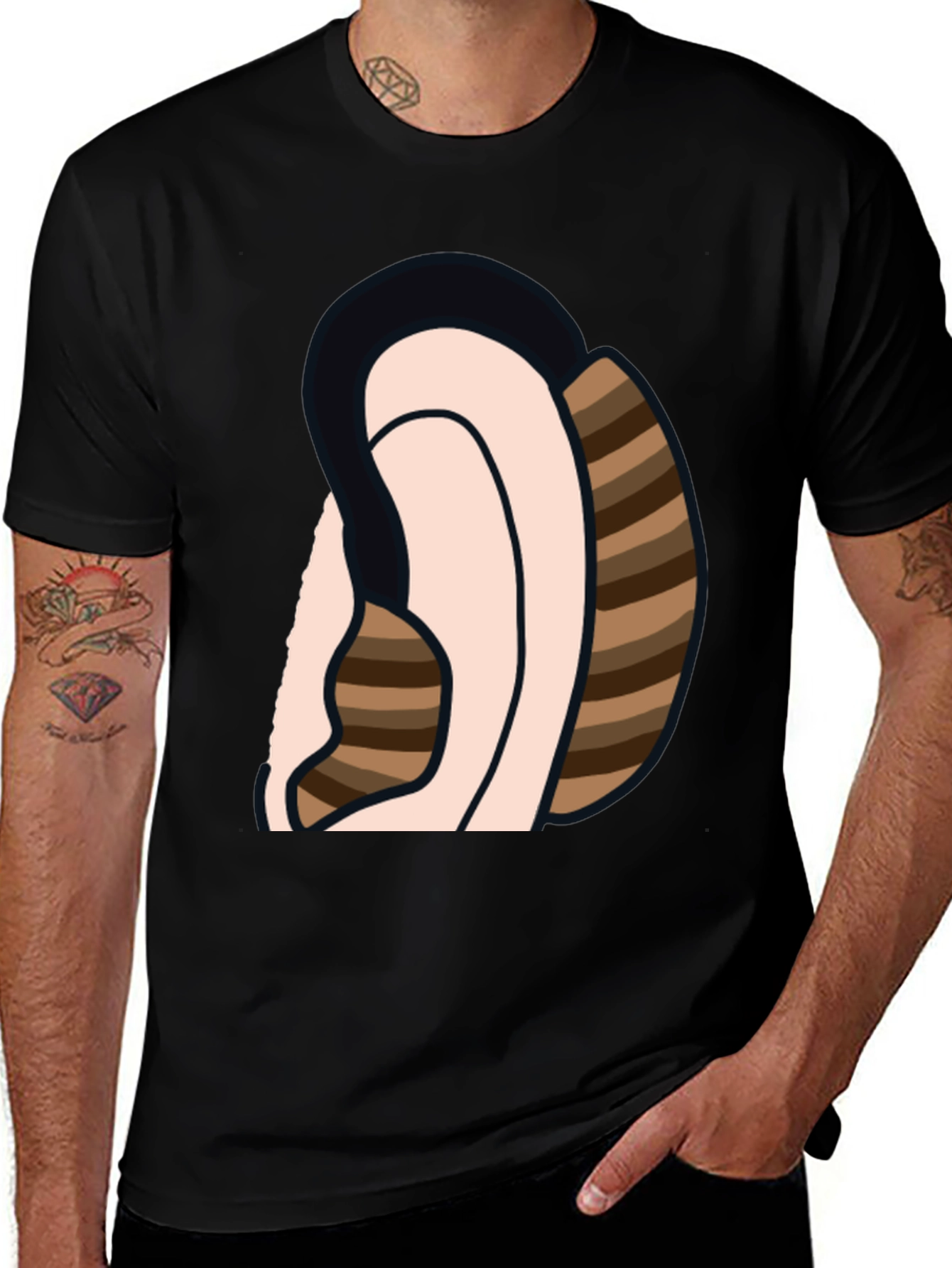 Ear Sketch Graphic Tee - Casual Cotton T-Shirt