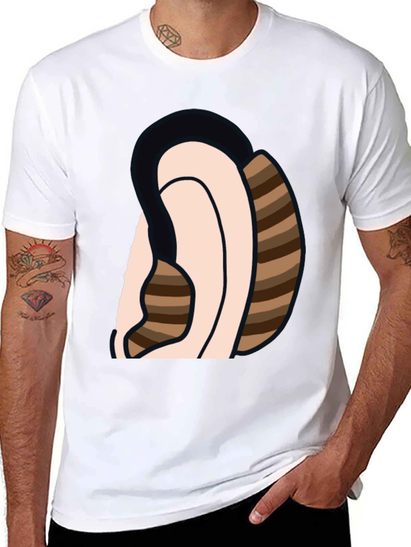 Ear Sketch Graphic Tee - Casual Cotton T-Shirt