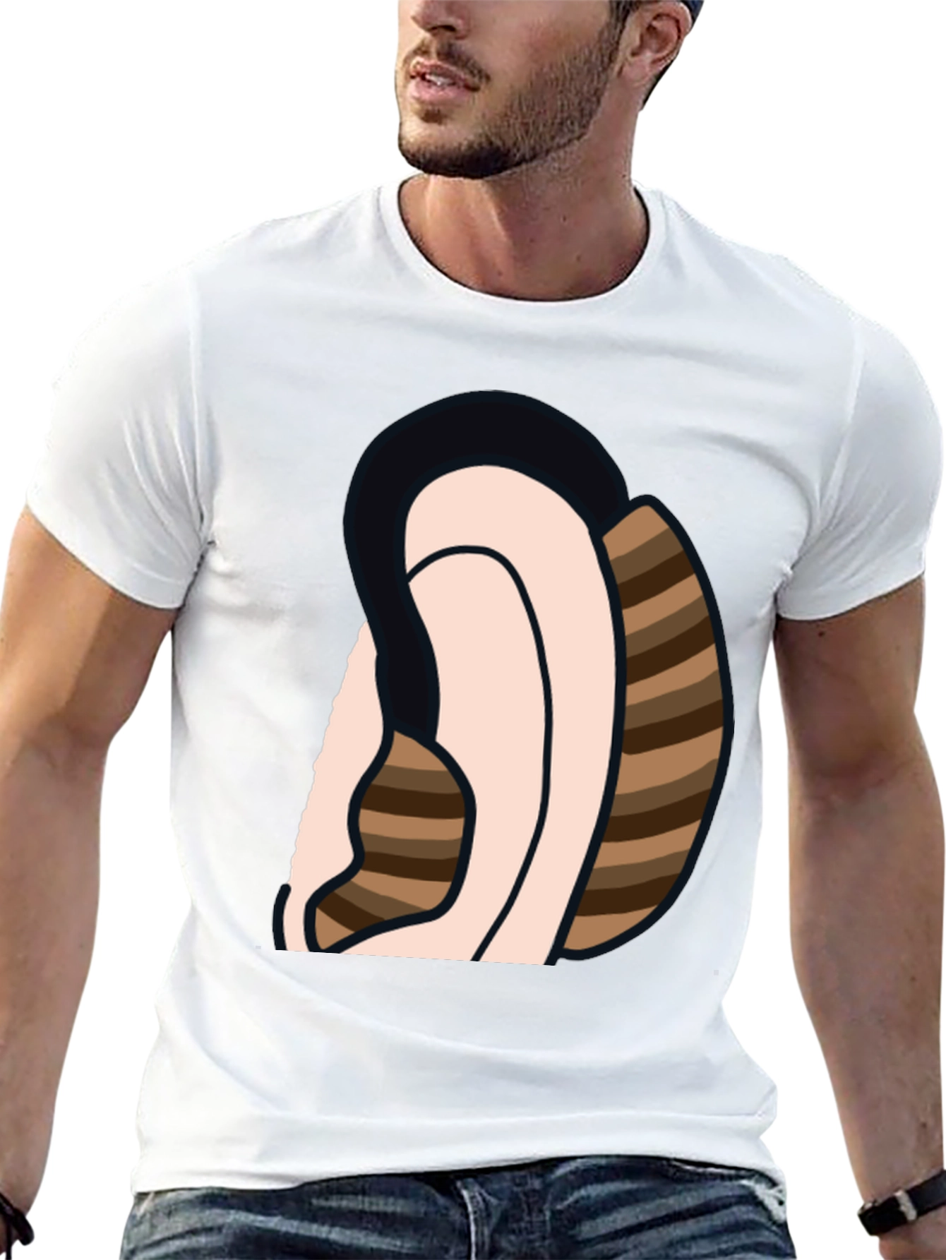 Ear Sketch Graphic Tee - Casual Cotton T-Shirt