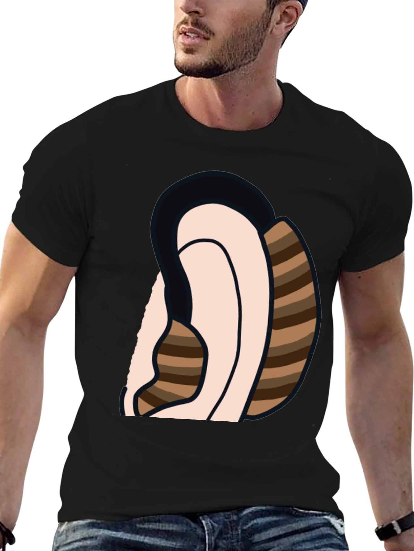 Ear Sketch Graphic Tee - Casual Cotton T-Shirt