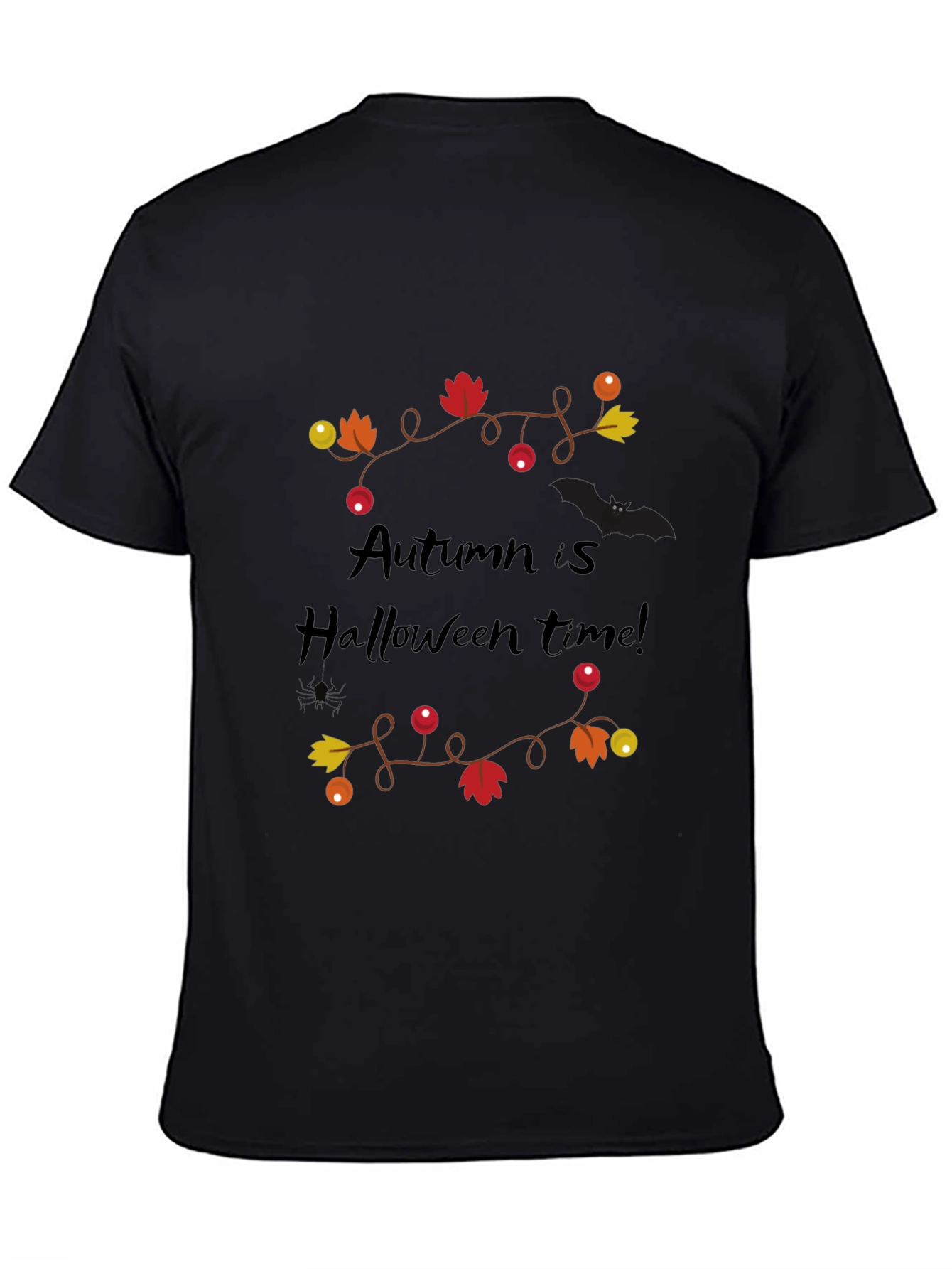 Autumn Is Halloween Time Black Graphic Tee