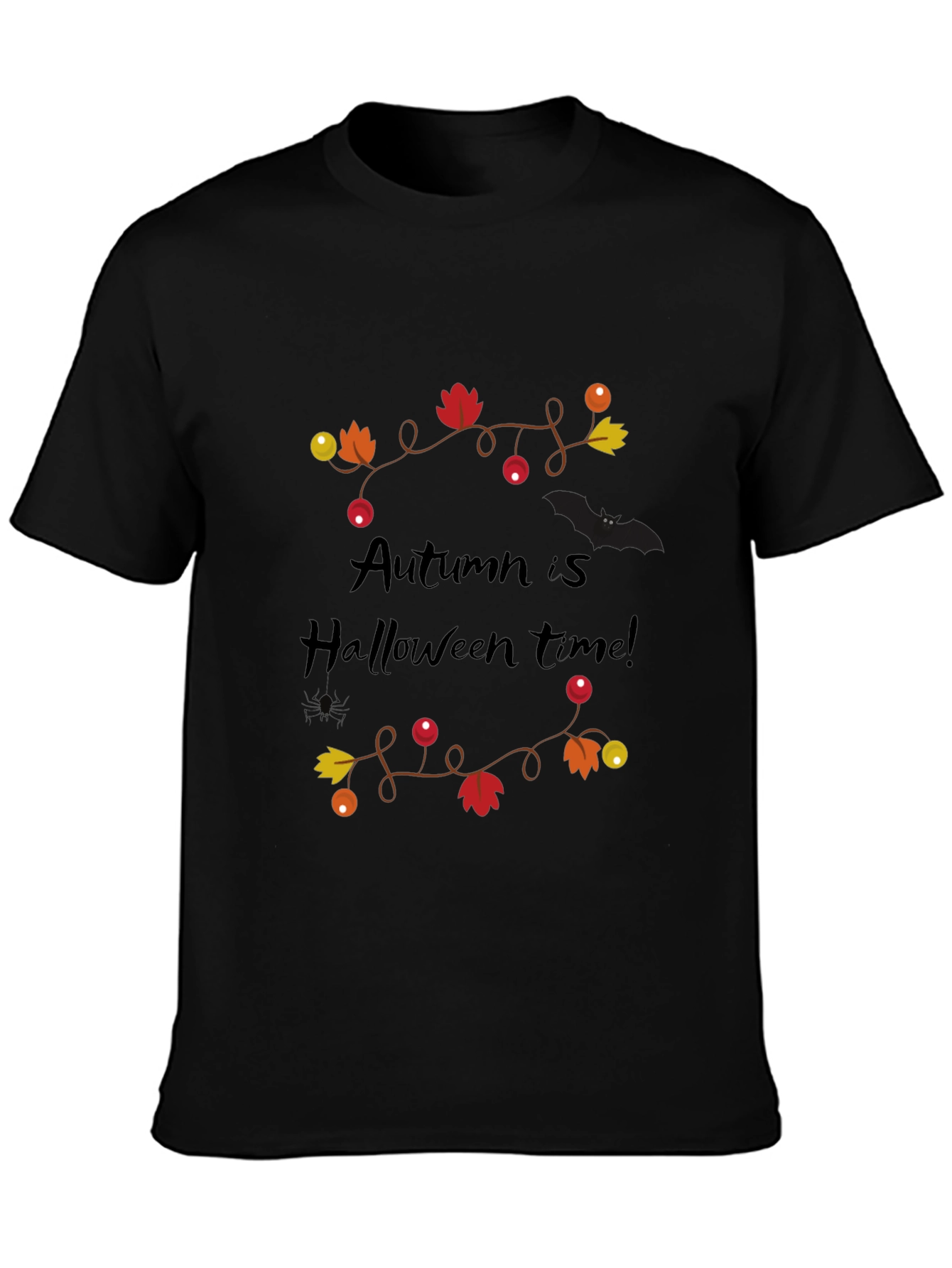 Autumn Is Halloween Time Black Graphic Tee
