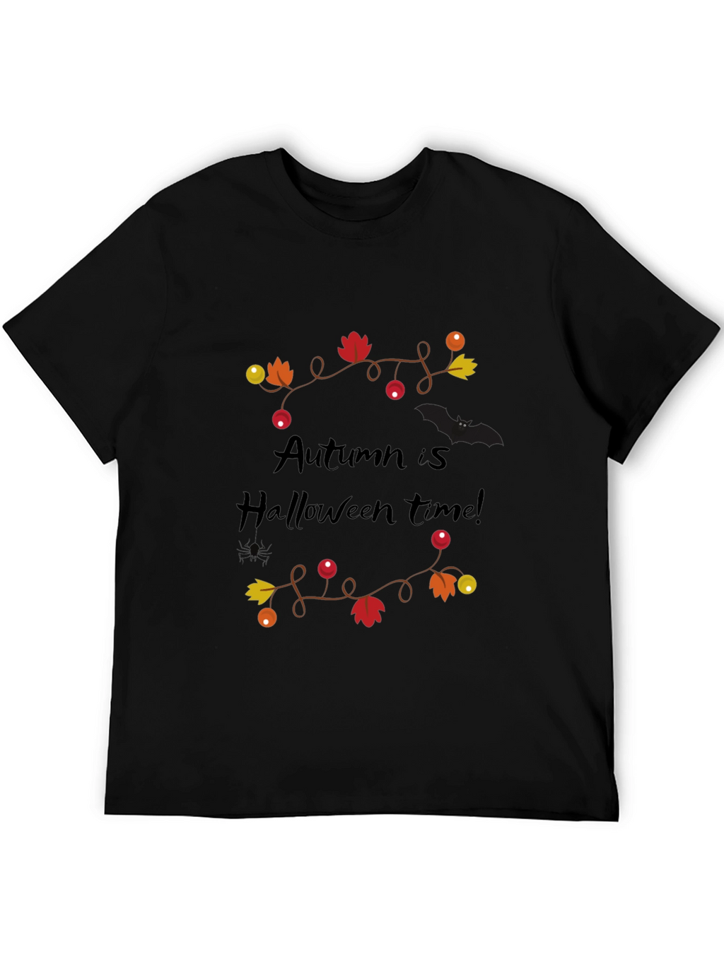 Autumn Is Halloween Time Black Graphic Tee