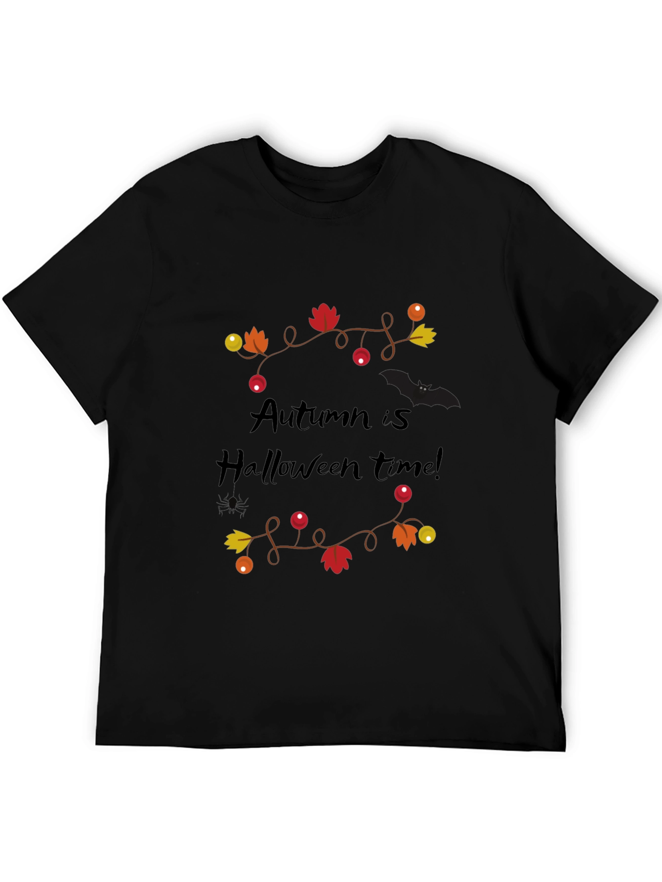 Autumn Is Halloween Time Black Graphic Tee