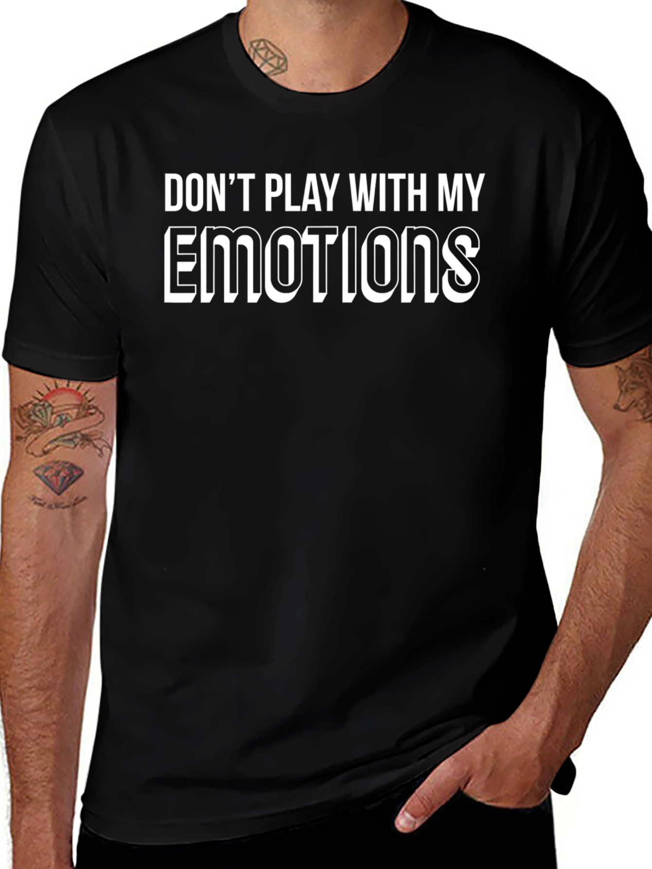 Emotional Warning Mens Black T-Shirt