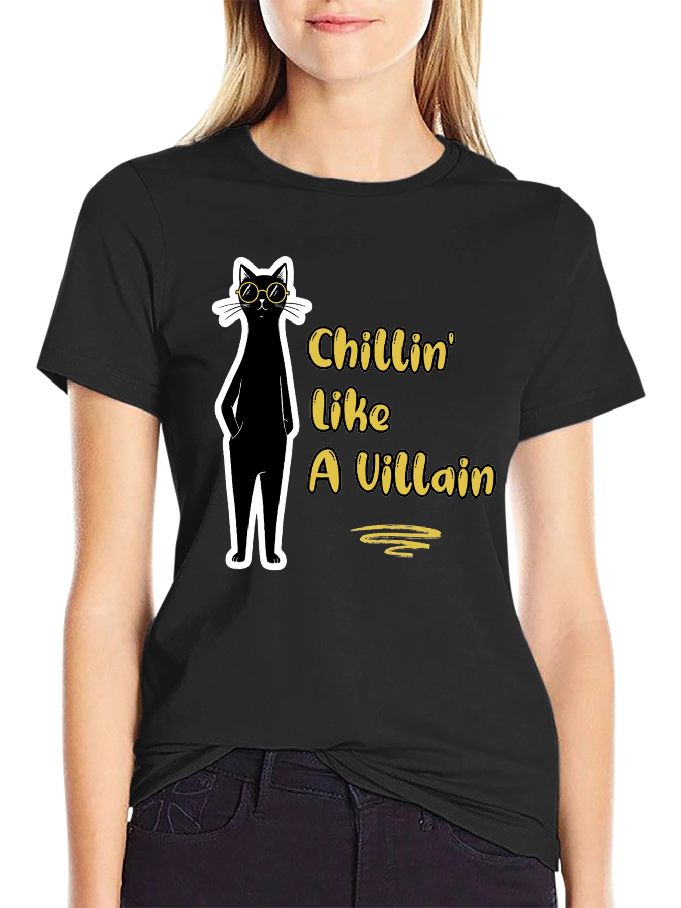 Chillin Like a Villain Cat T-Shirt