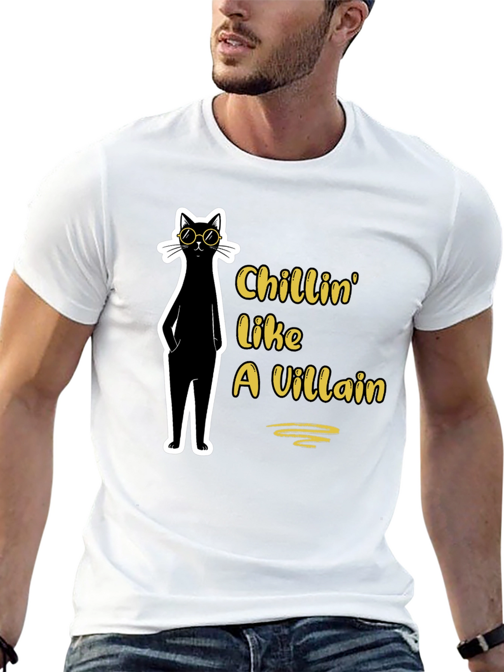 Chillin Like a Villain Cat T-Shirt