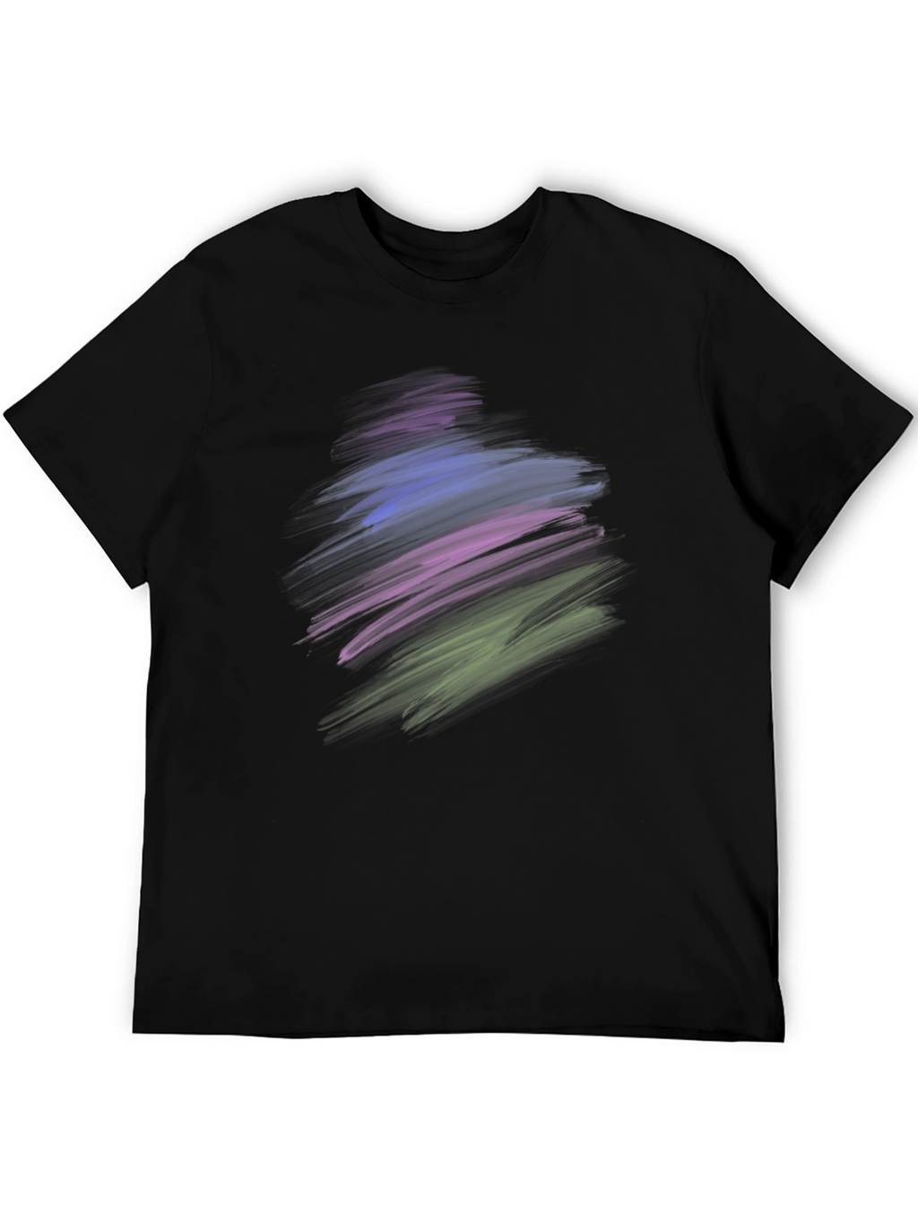 Abstract Brush Stroke Graphic Black T-Shirt