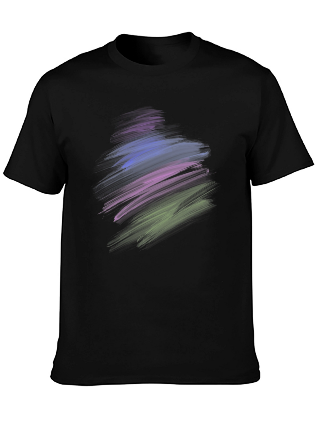 Abstract Brush Stroke Graphic Black T-Shirt