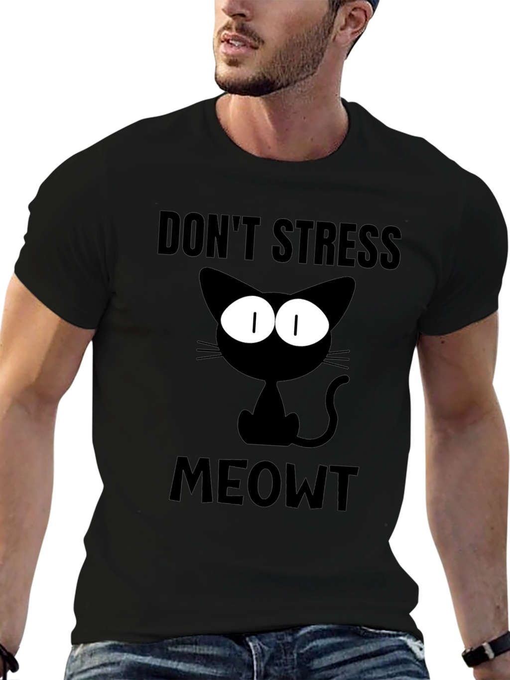 Dont Stress Meowt Black Cat T-Shirt