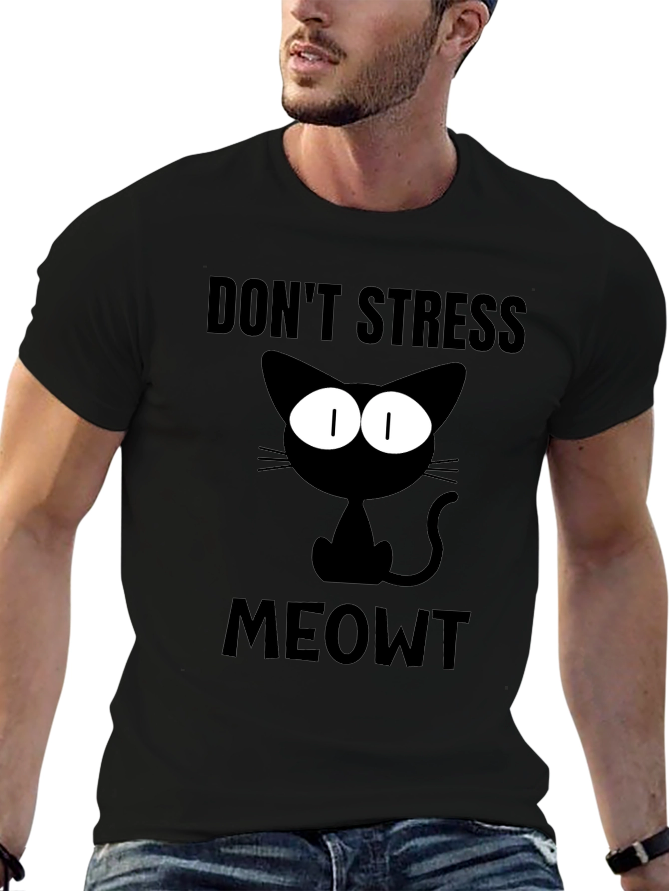 Dont Stress Meowt Black Cat T-Shirt
