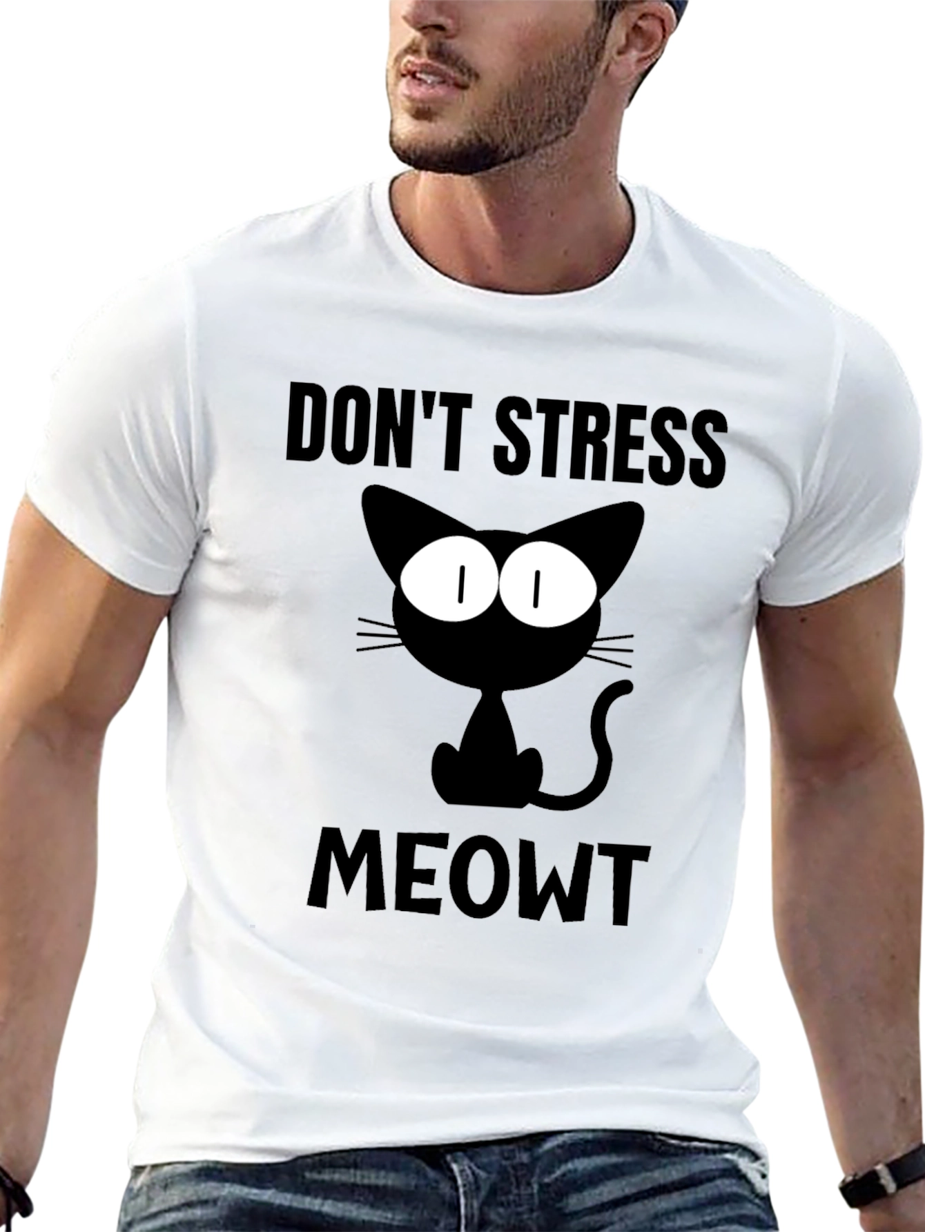 Dont Stress Meowt Black Cat T-Shirt
