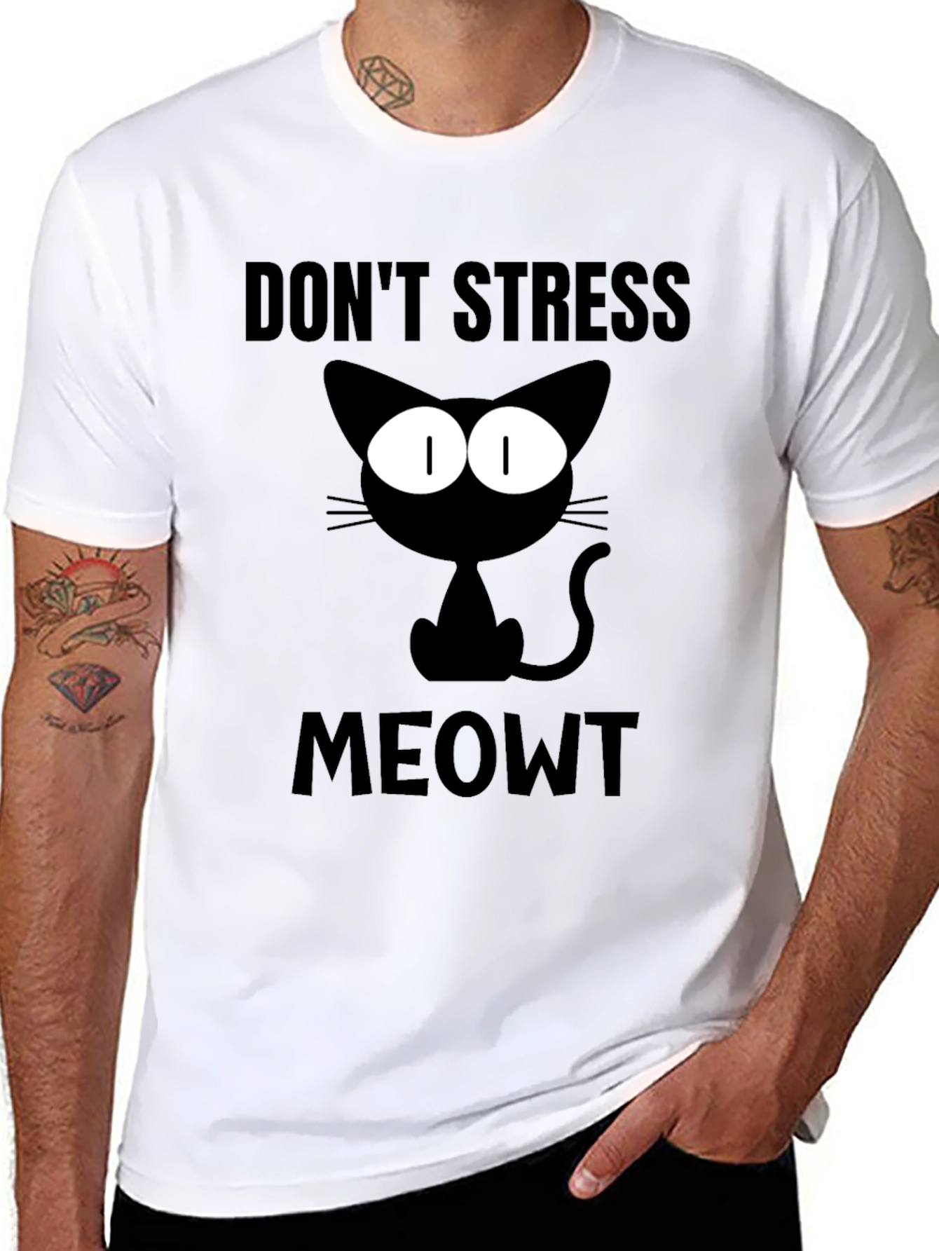 Dont Stress Meowt Black Cat T-Shirt
