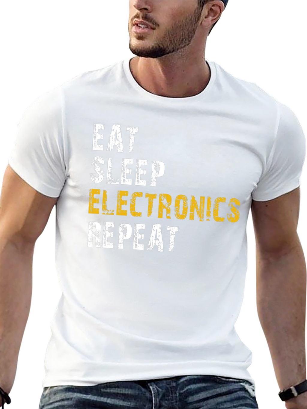 Eat Sleep Electronics Repeat Black T-Shirt
