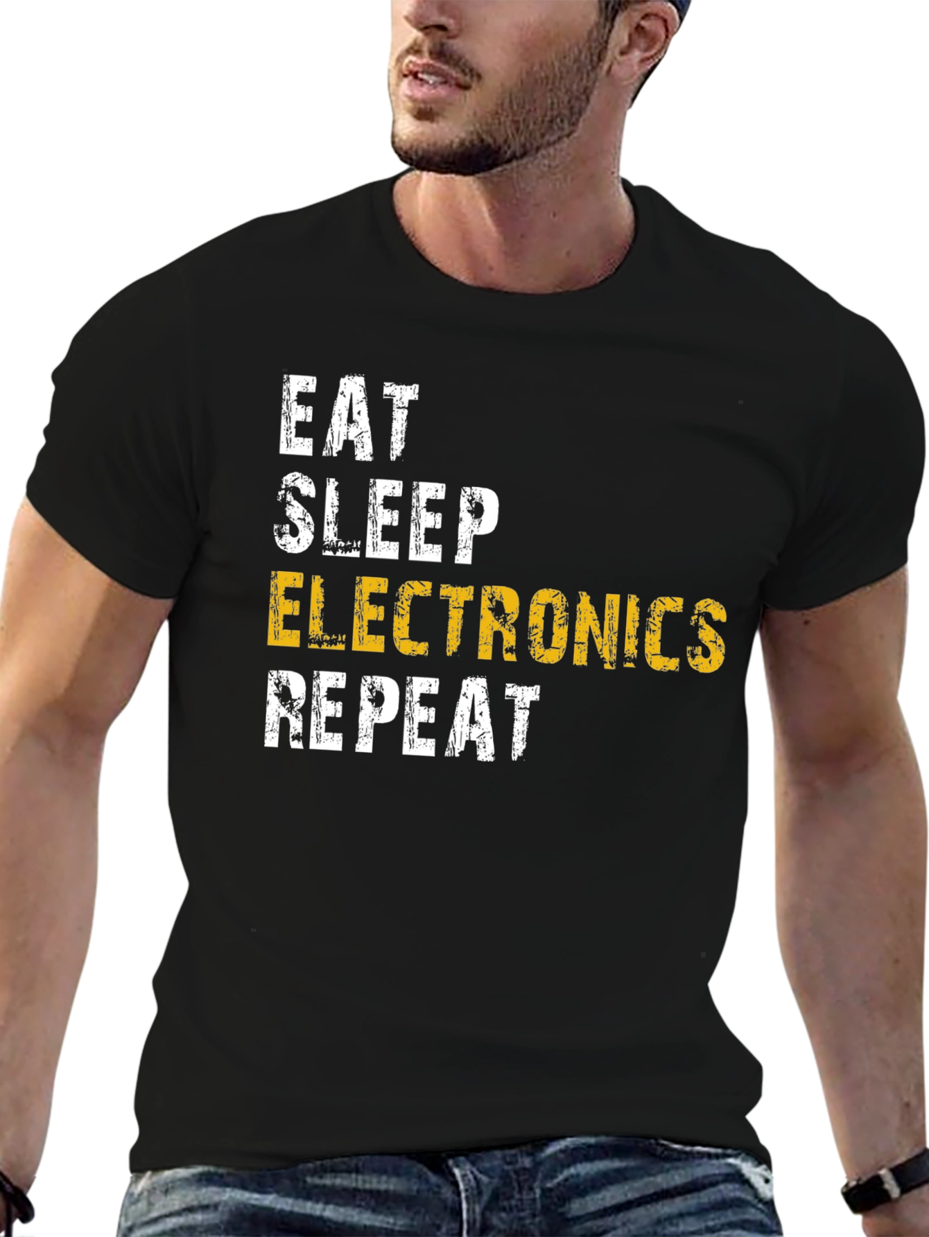 Eat Sleep Electronics Repeat Black T-Shirt