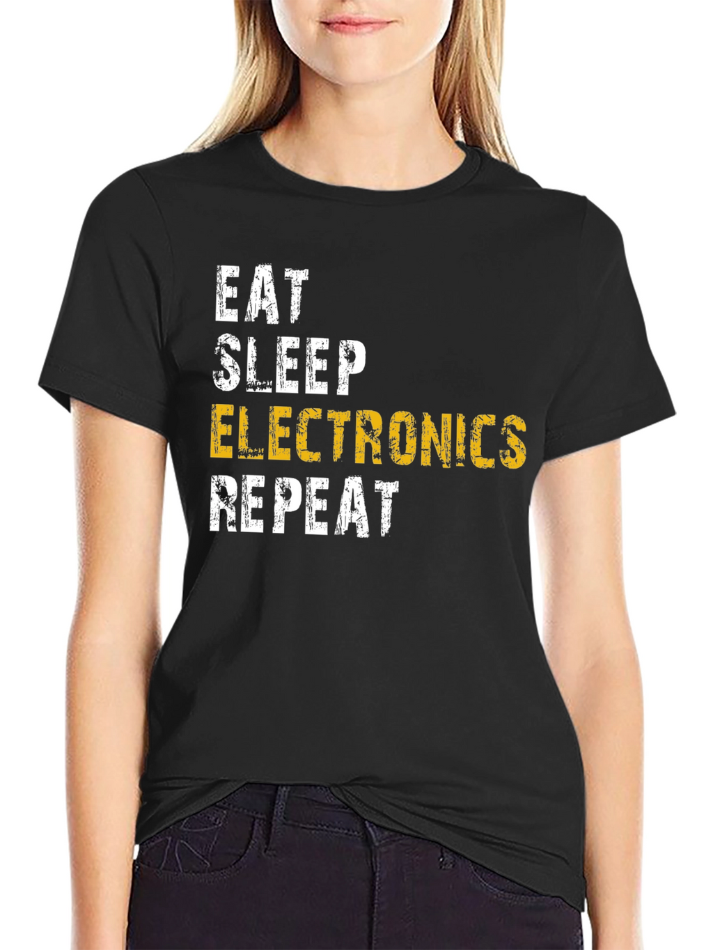 Eat Sleep Electronics Repeat Black T-Shirt