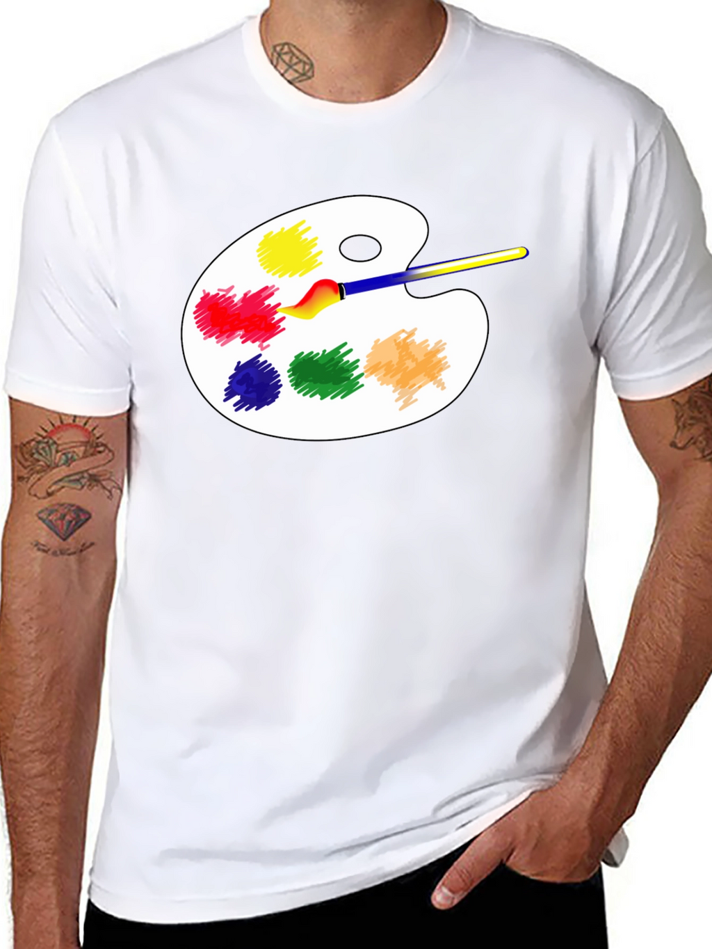 Artist Palette T-Shirt - Creative Black Tee