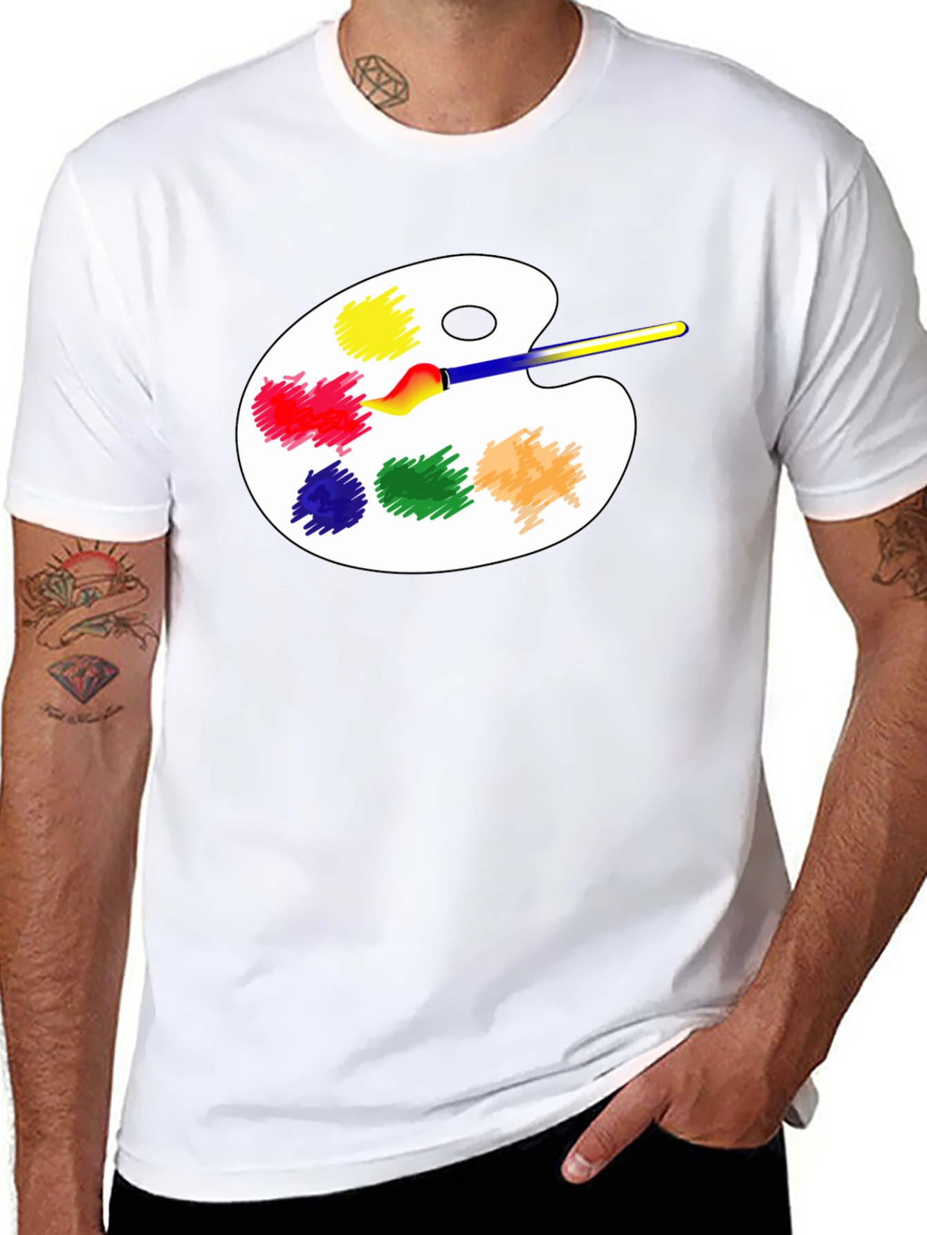 Artist Palette T-Shirt - Creative Black Tee