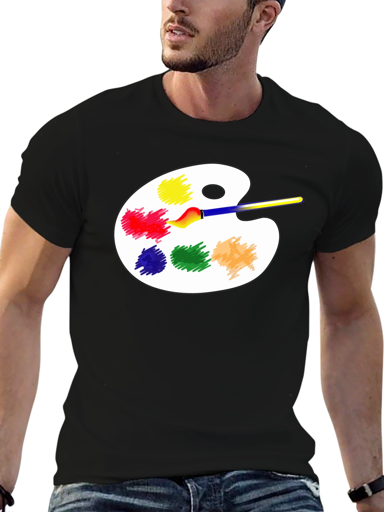 Artist Palette T-Shirt - Creative Black Tee