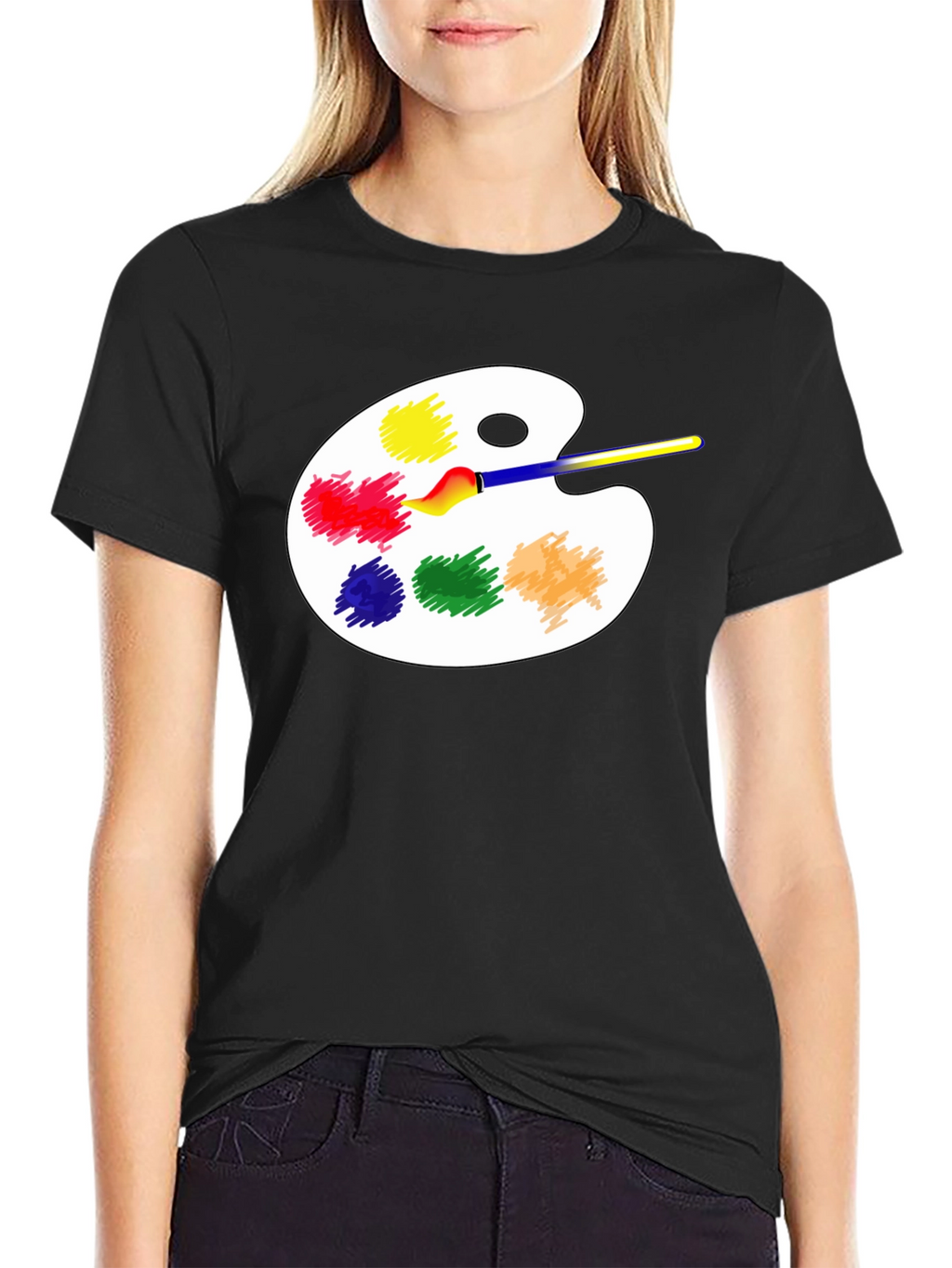Artist Palette T-Shirt - Creative Black Tee