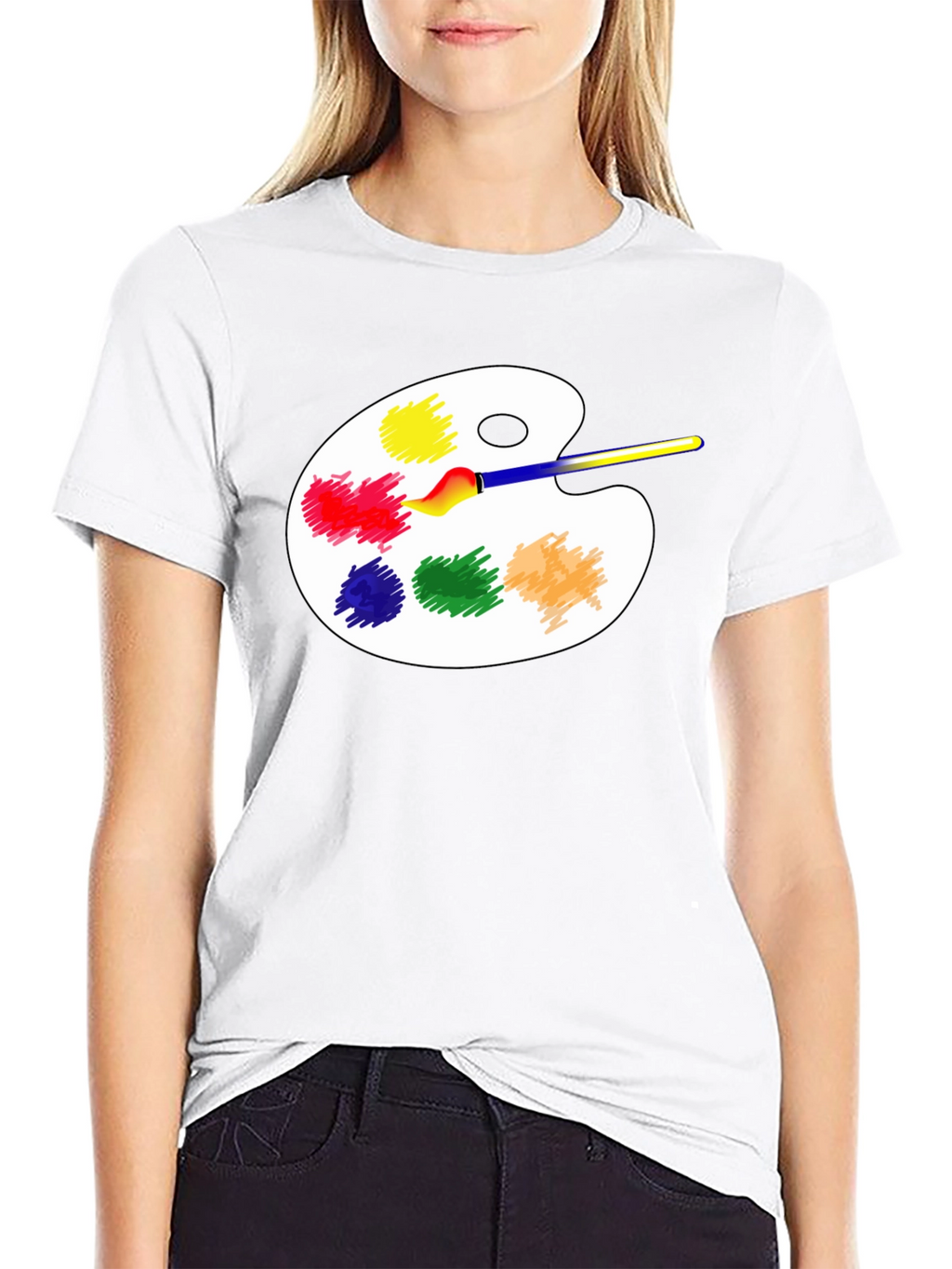 Artist Palette T-Shirt - Creative Black Tee