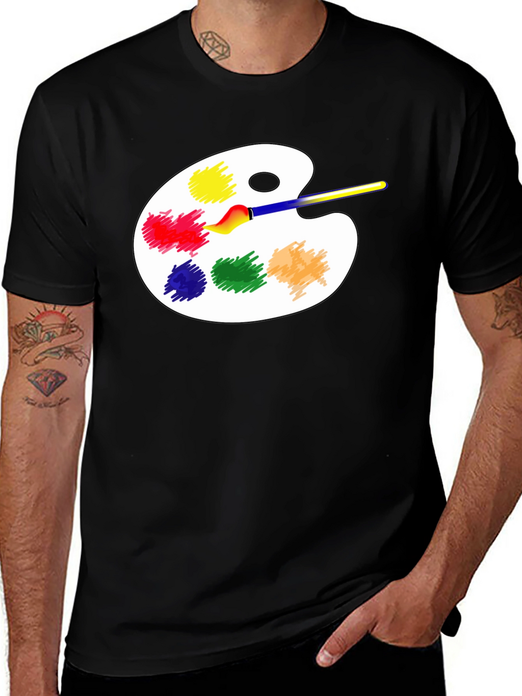 Artist Palette T-Shirt - Creative Black Tee
