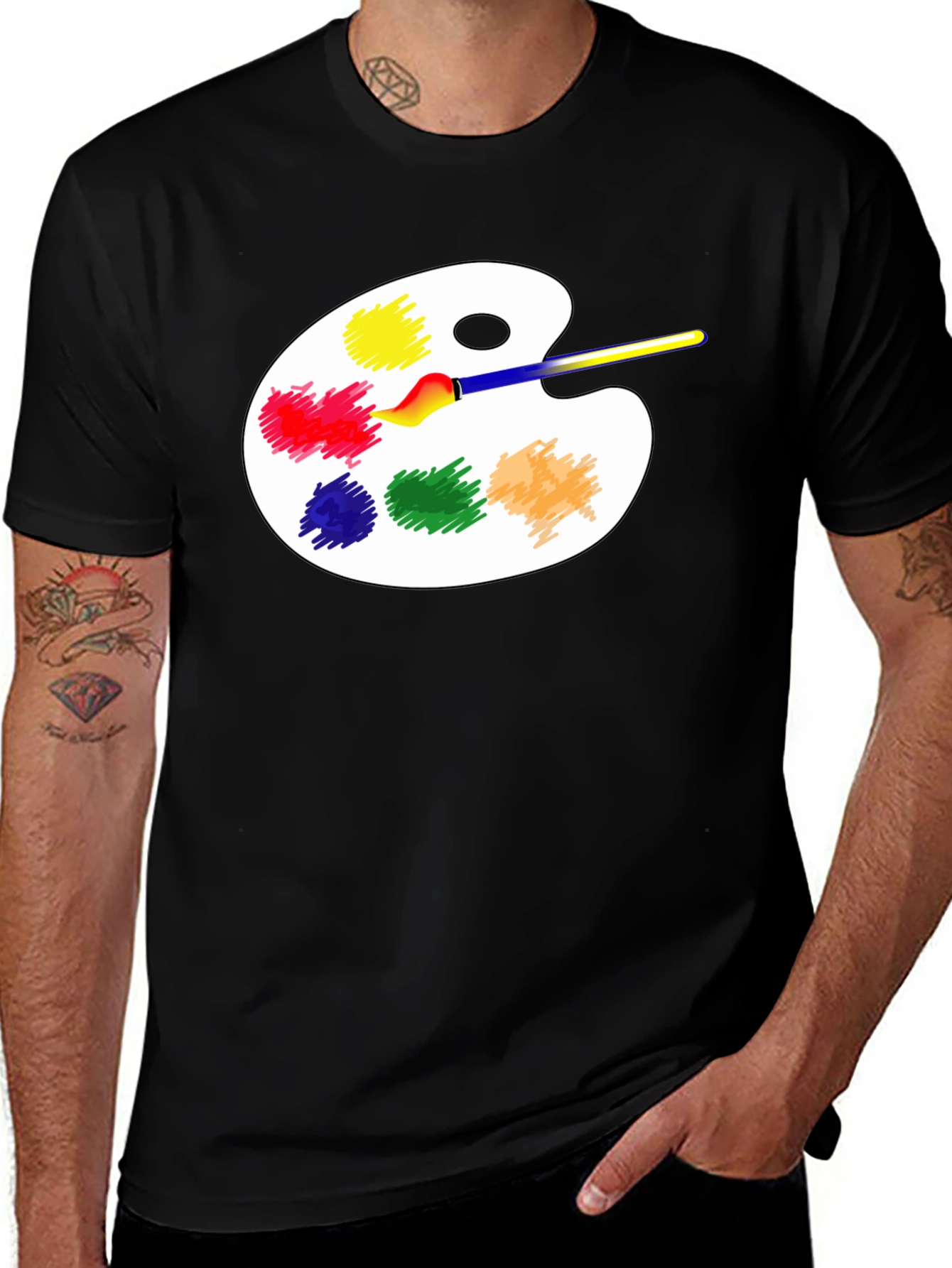 Artist Palette T-Shirt - Creative Black Tee