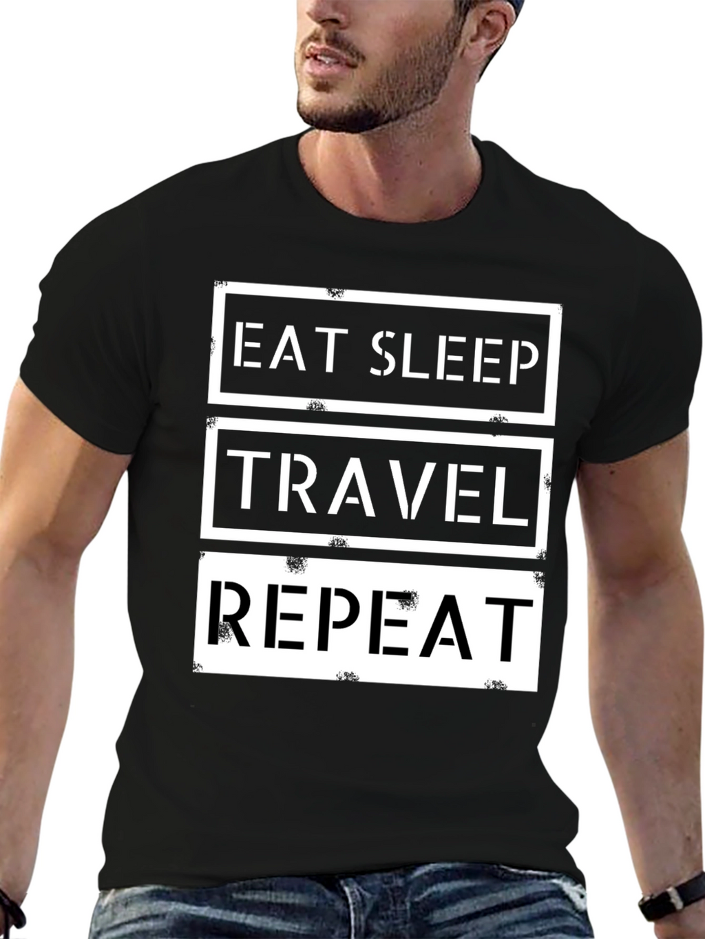 Eat Sleep Travel Repeat Graphic T-Shirt