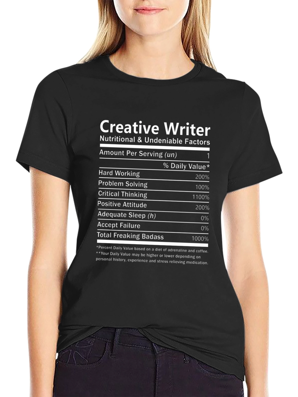 Creative Writer Nutrition Facts T-Shirt