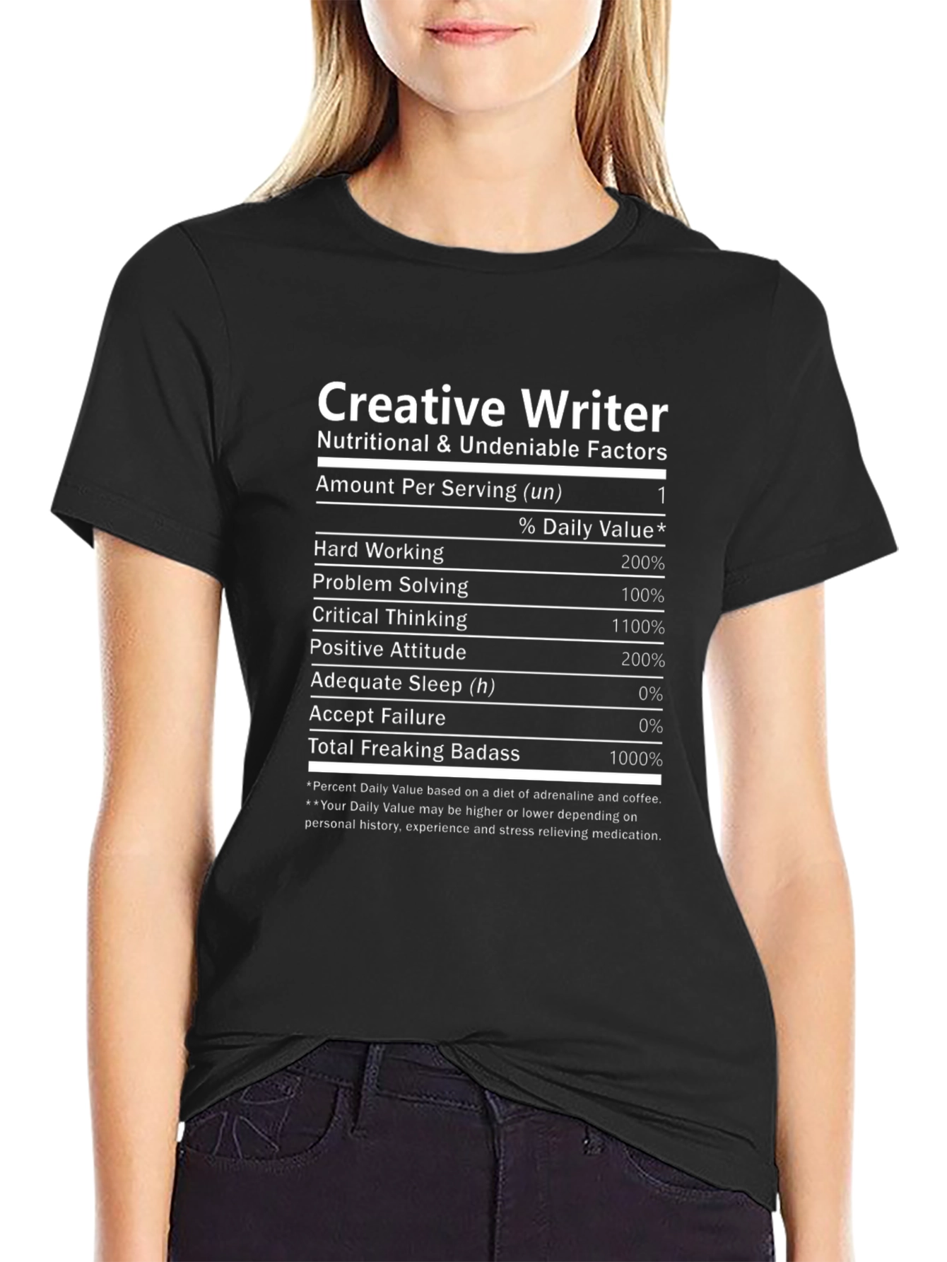 Creative Writer Nutrition Facts T-Shirt