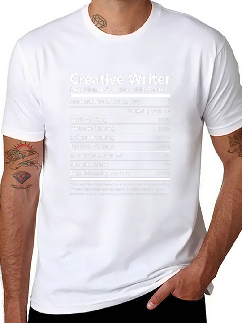 Creative Writer Nutrition Facts T-Shirt
