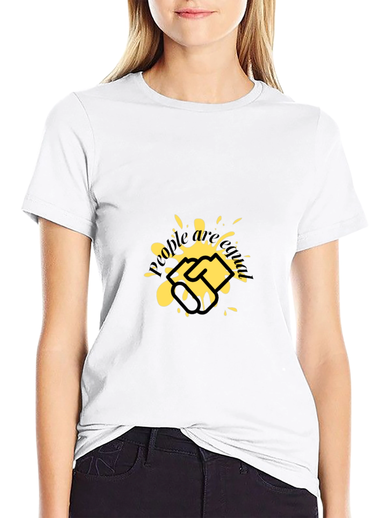 Graphic Tee: Handshake Splatter Design