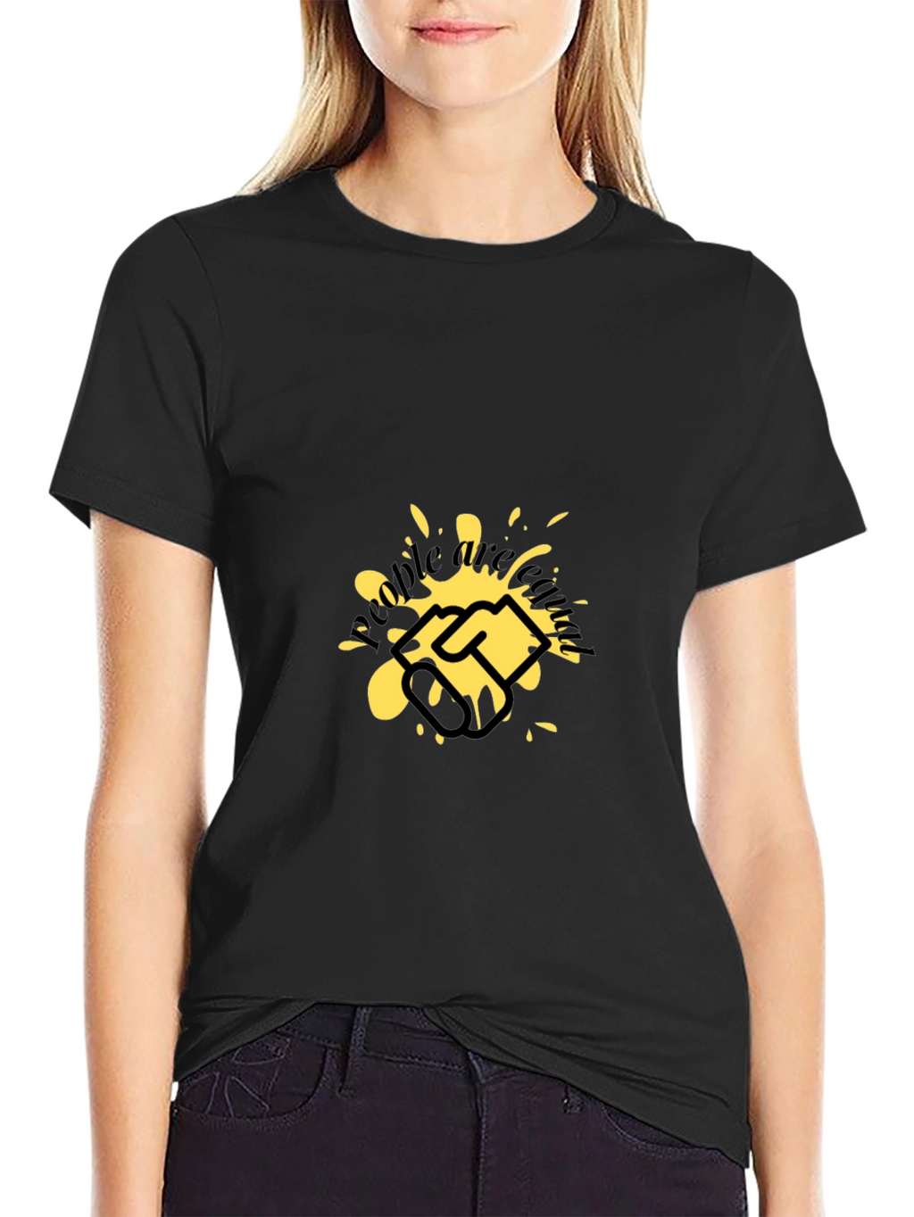 Graphic Tee: Handshake Splatter Design